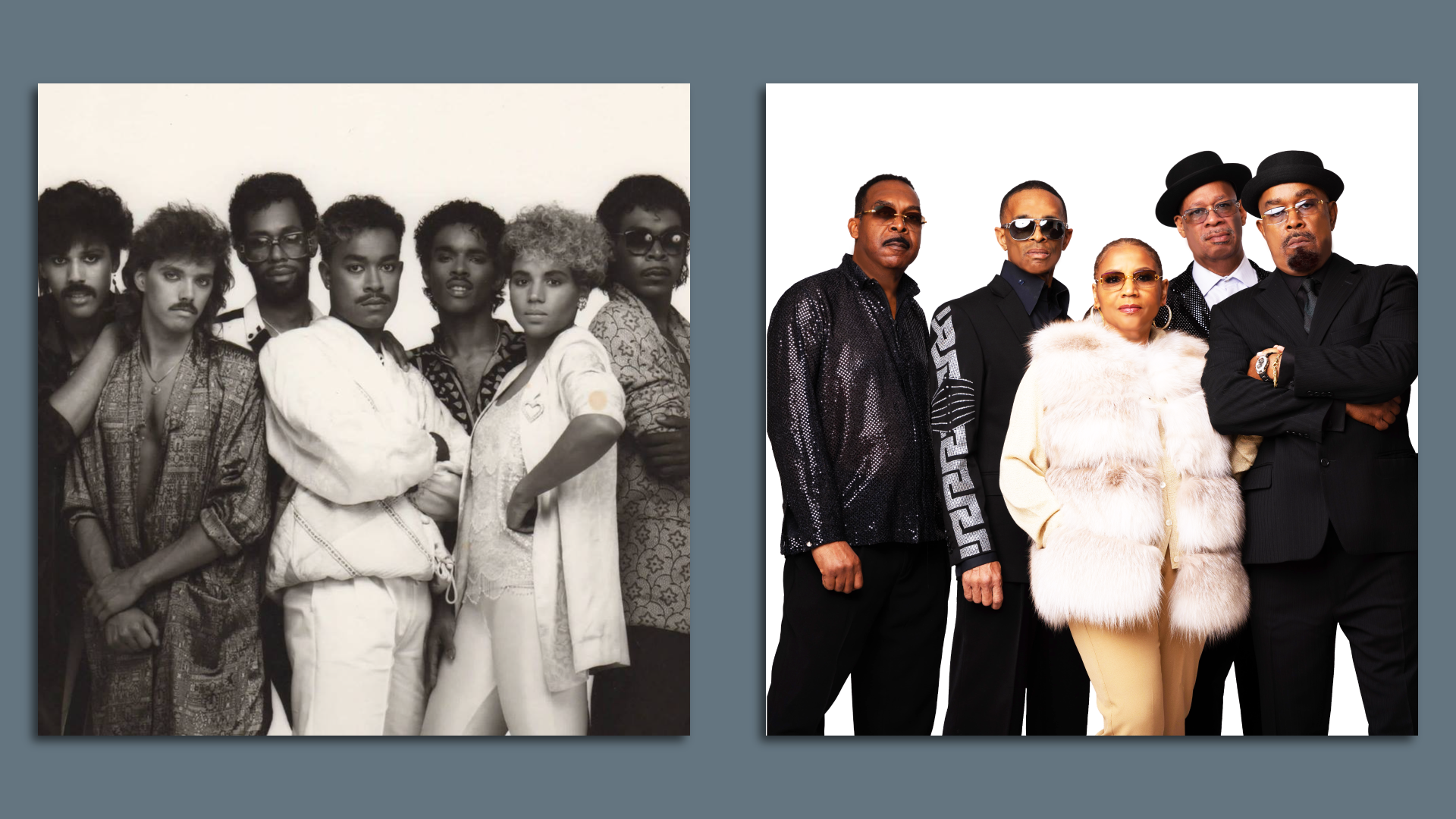 Side-by-side photos of RJ's Latest Arrival, with one vintage picture and one taken in 2023.