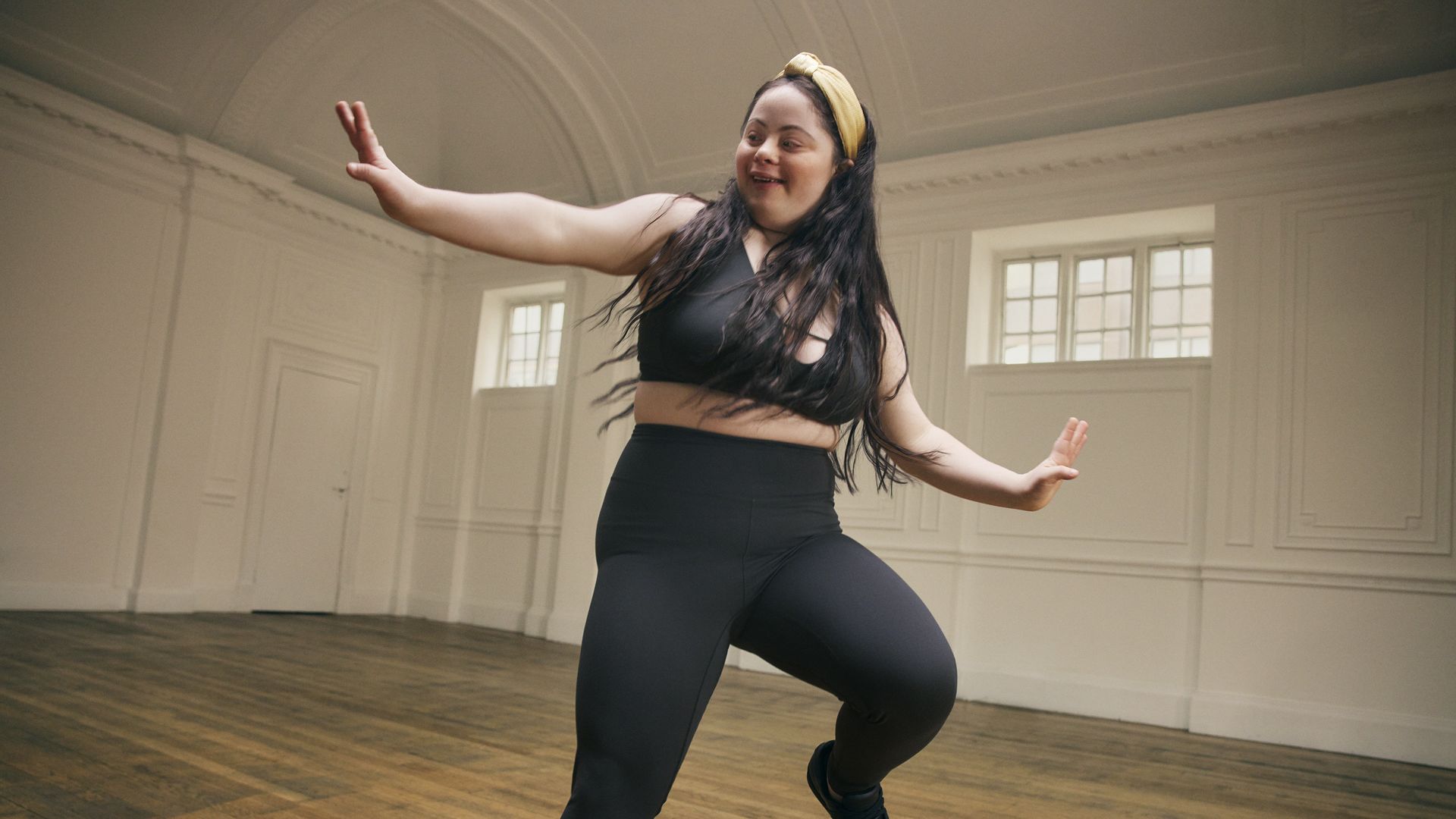 A model wearing one of Adidas' new sports bras. 