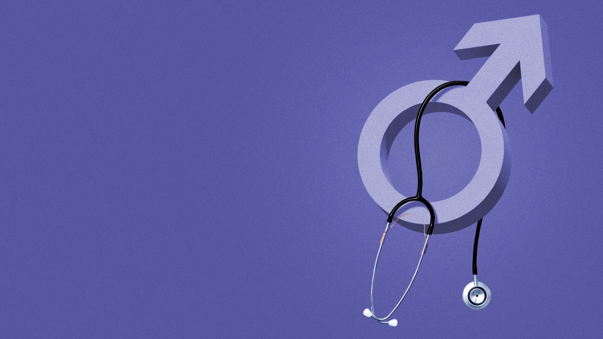 Illustration of a stethoscope draped over a male symbol.