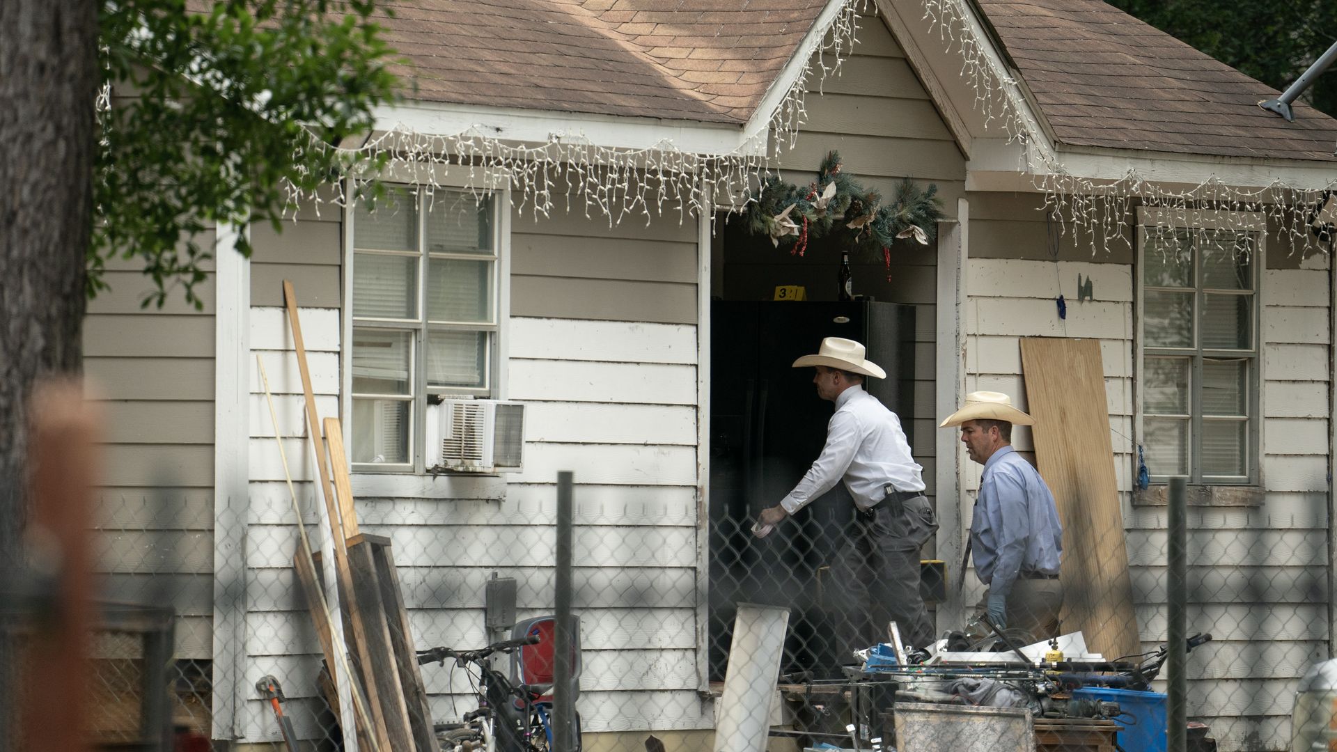 Law enforcement respond to a crime scene where five people, including an 8-year-old child, were killed after a shooting inside a home on April 29, 2023 in Cleveland, Texas.