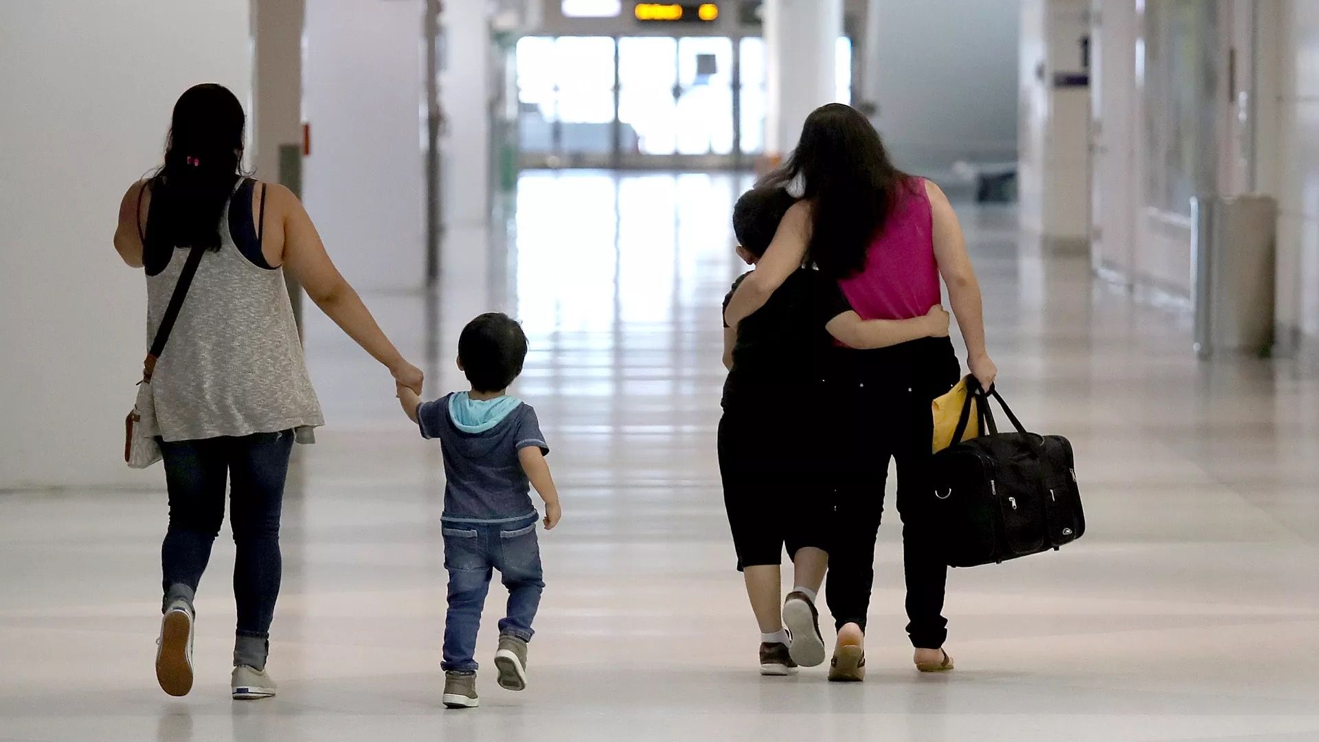 A family from El Salvador is shown together after being reunited in the United States.