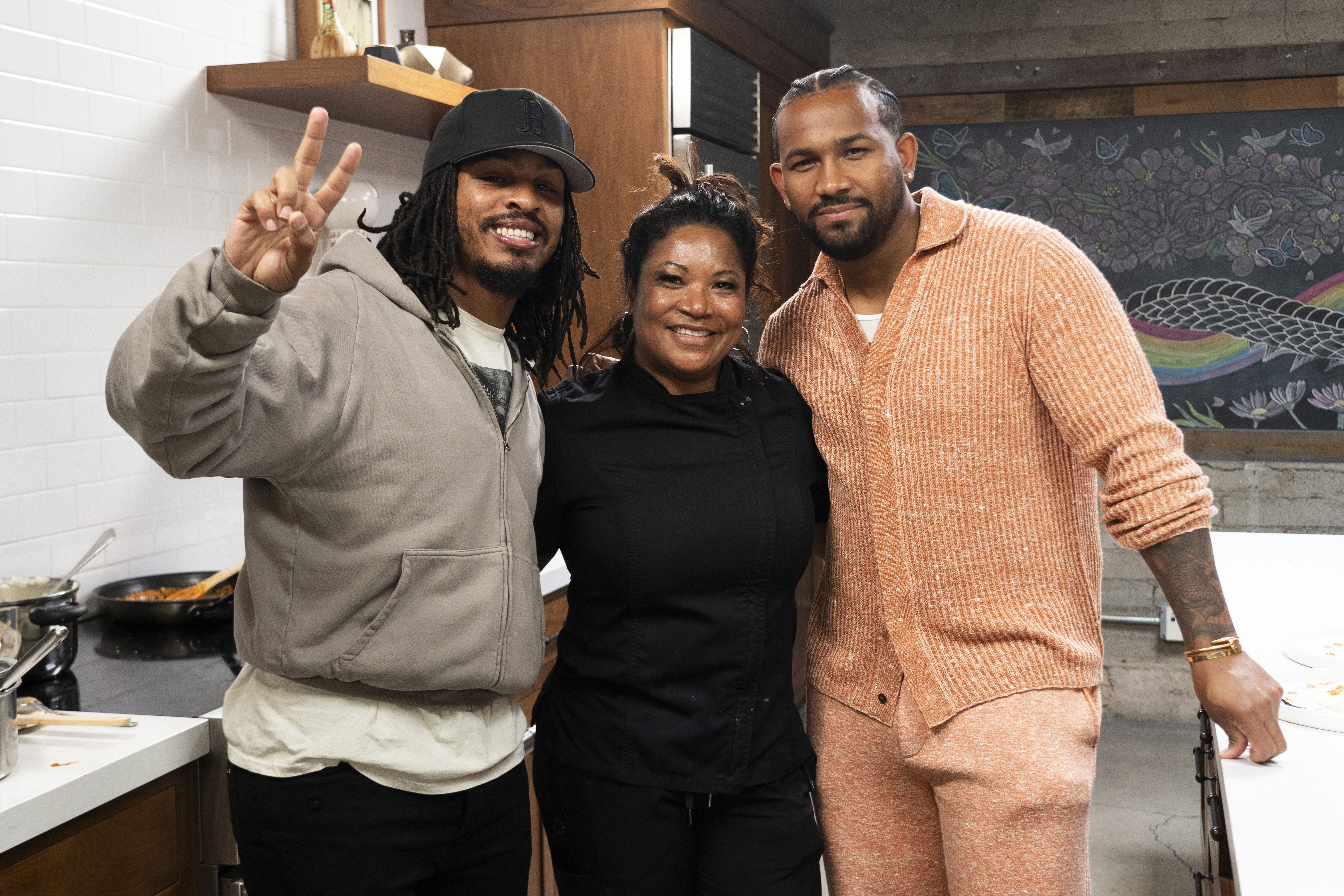 Photo shows Keith Lee, chef Lenora and Larry Morrow.