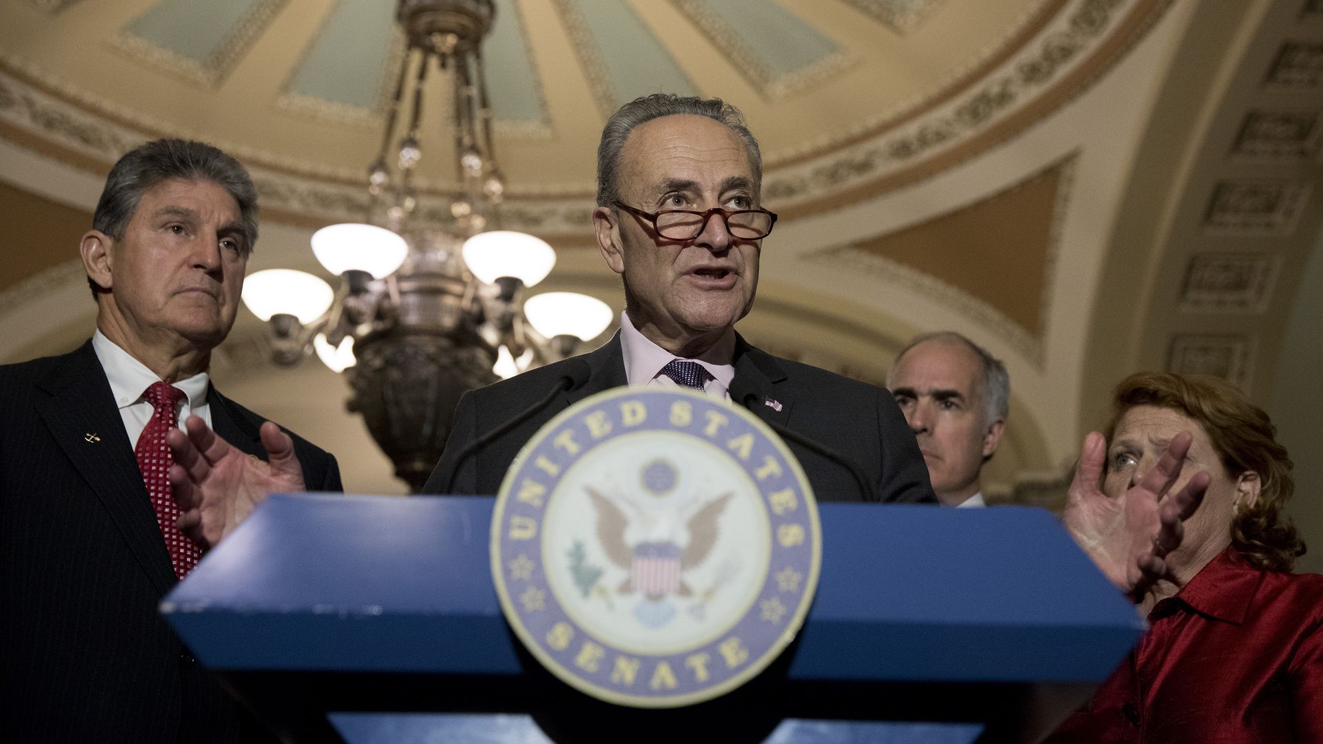 Senate Majority Leader Chuck Schumer and Sen. Joe Manchin