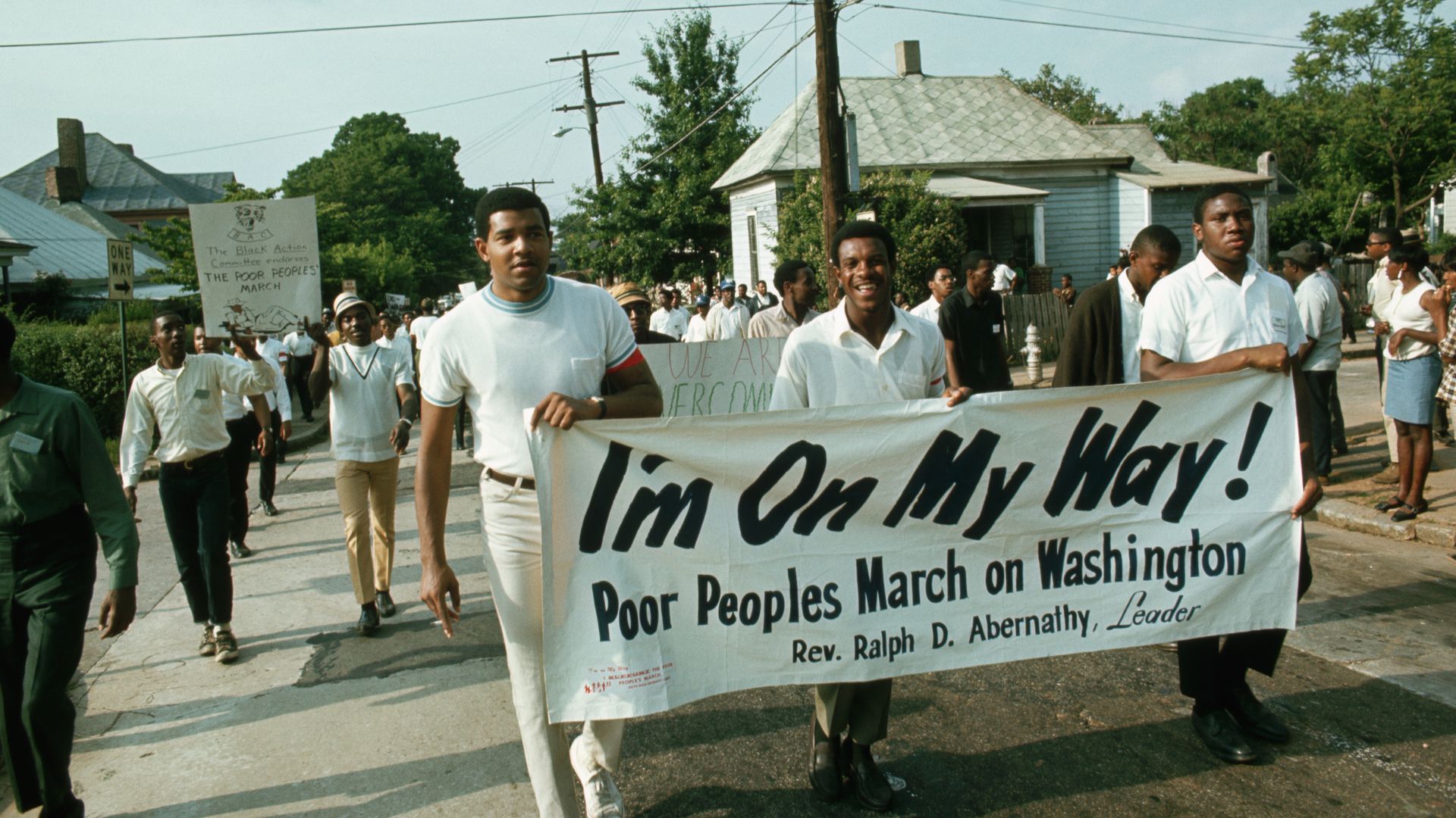 Protestors march for the Poor People's Campaign in Alabama, 1968