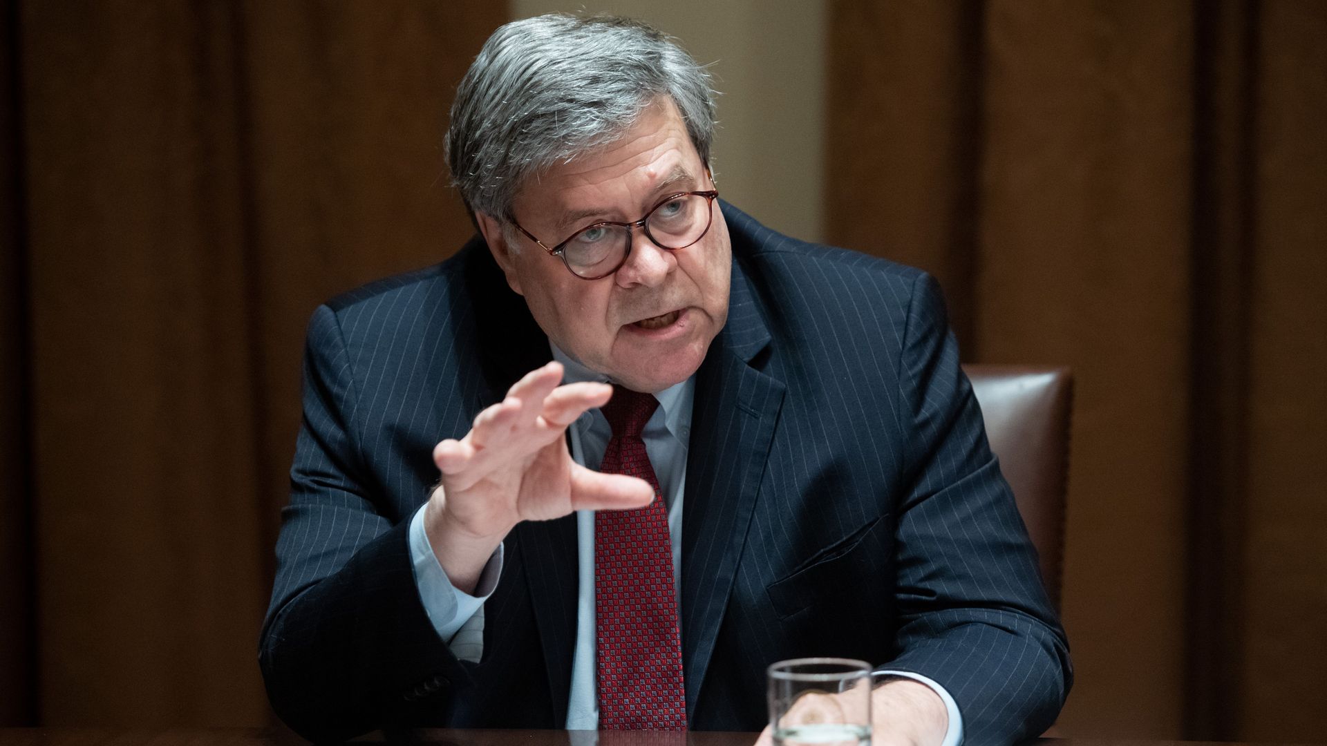 Attorney General Bill Barr speaks during a roundtable meeting on seniors