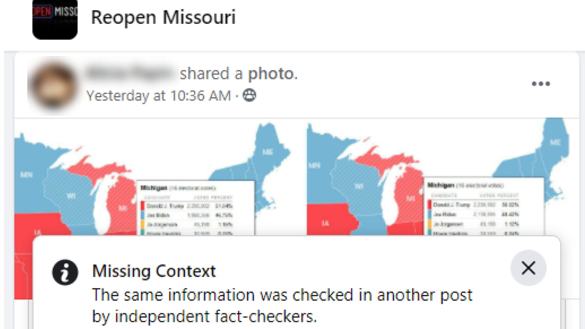 A screenshot of a flagged post that appears in a private Facebook group