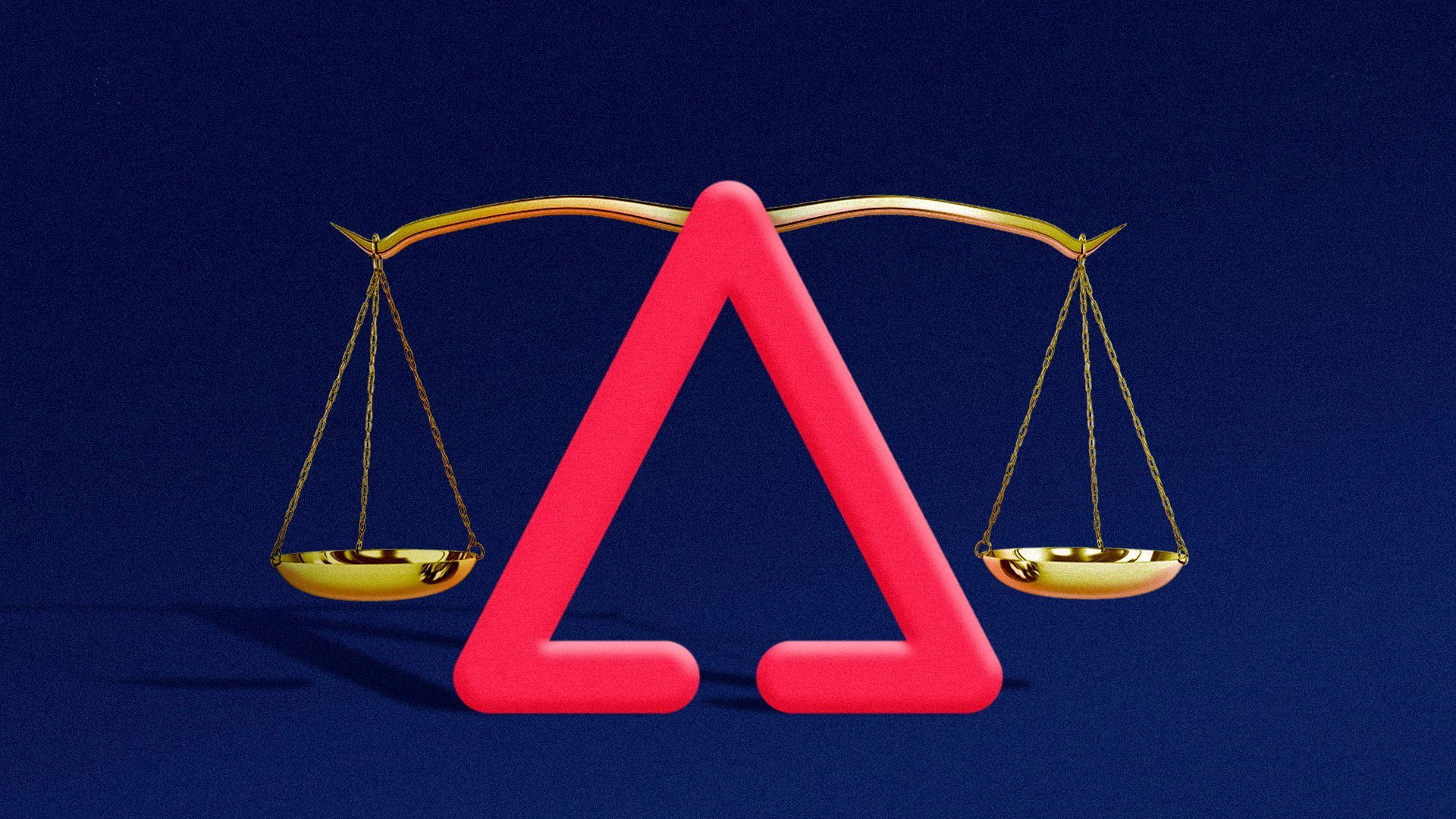 Illustration of the Change Healthcare logo holding a balance bar and trays of a scale.