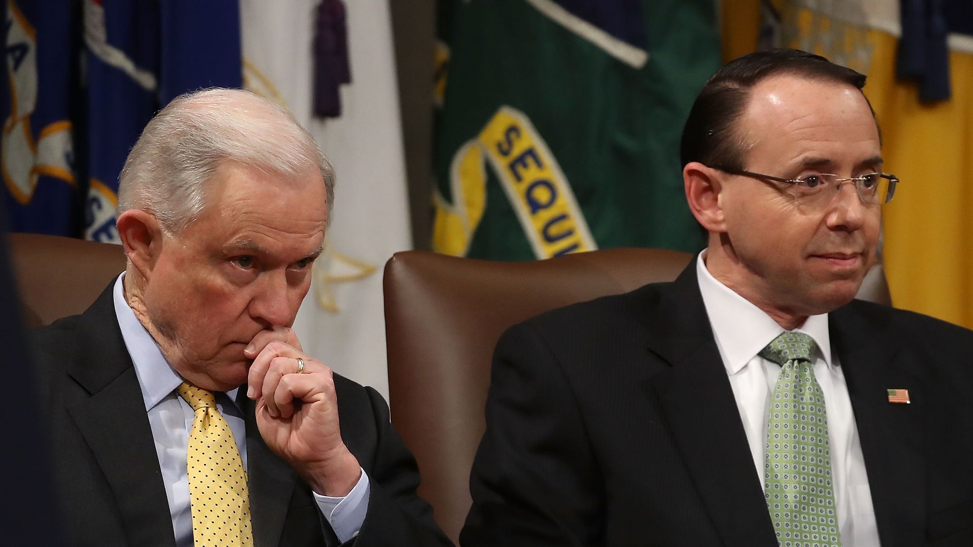 Jeff Sessions and Rod Rosenstein.