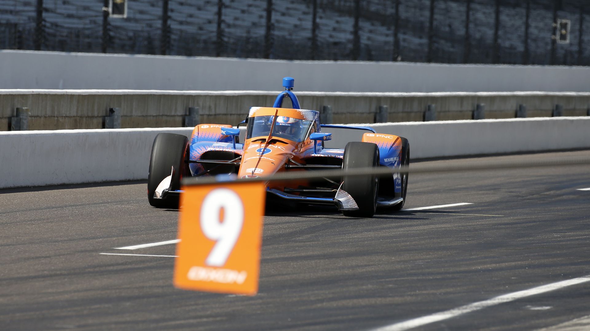 A race car on a race track