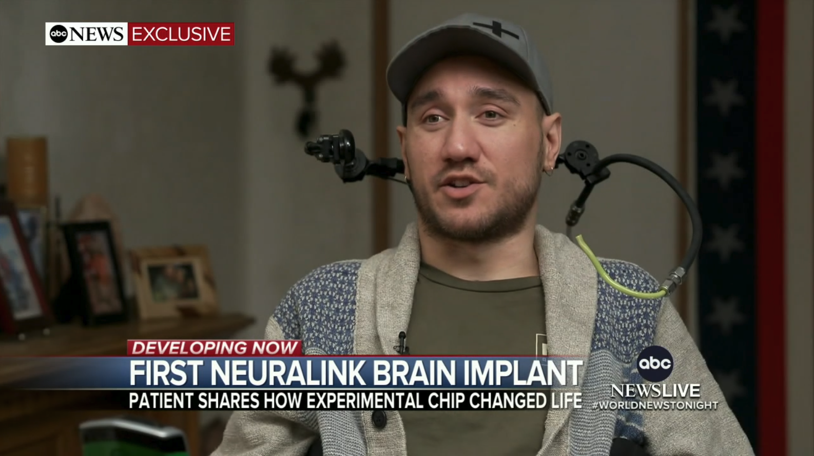 Noland Arbaugh, the first Neuralink patient, during an ABC interview that aired last week.