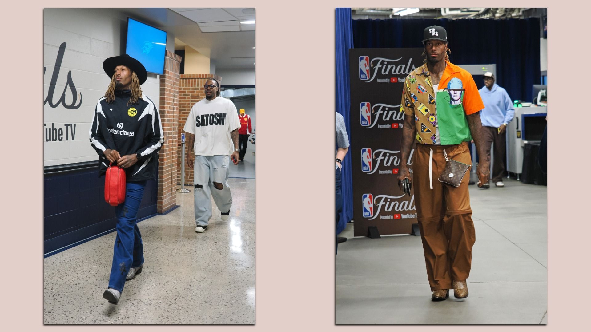 Side by side photos of a man