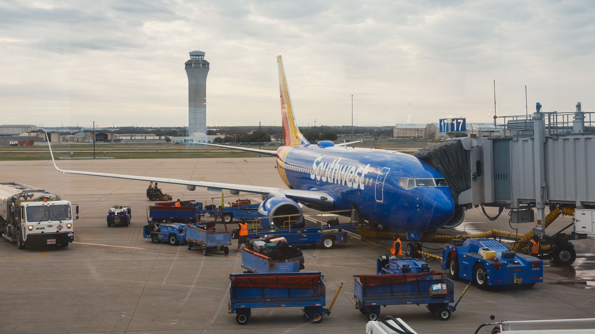  A Southwest Airlines plane sits on tarmac in Austin, Texas, Feb. 16, 2023.