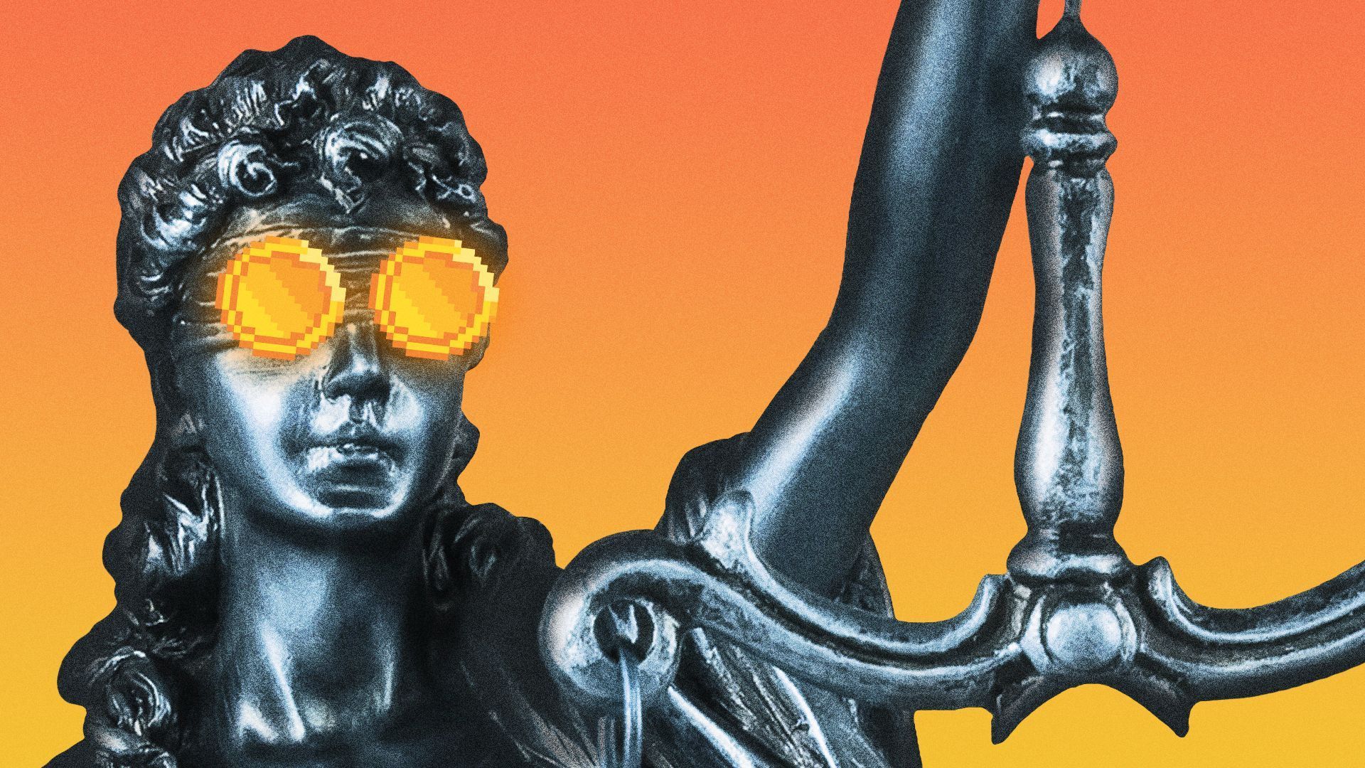 Lady Liberty stares at the sun