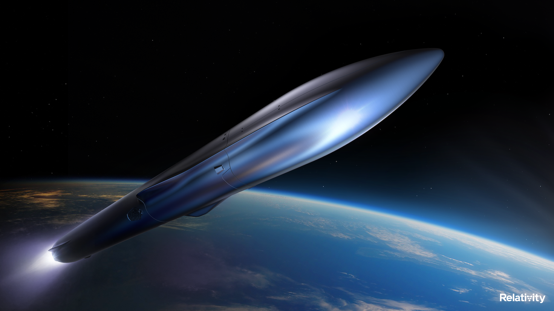 Artist's illustration of the Terran R rocket.