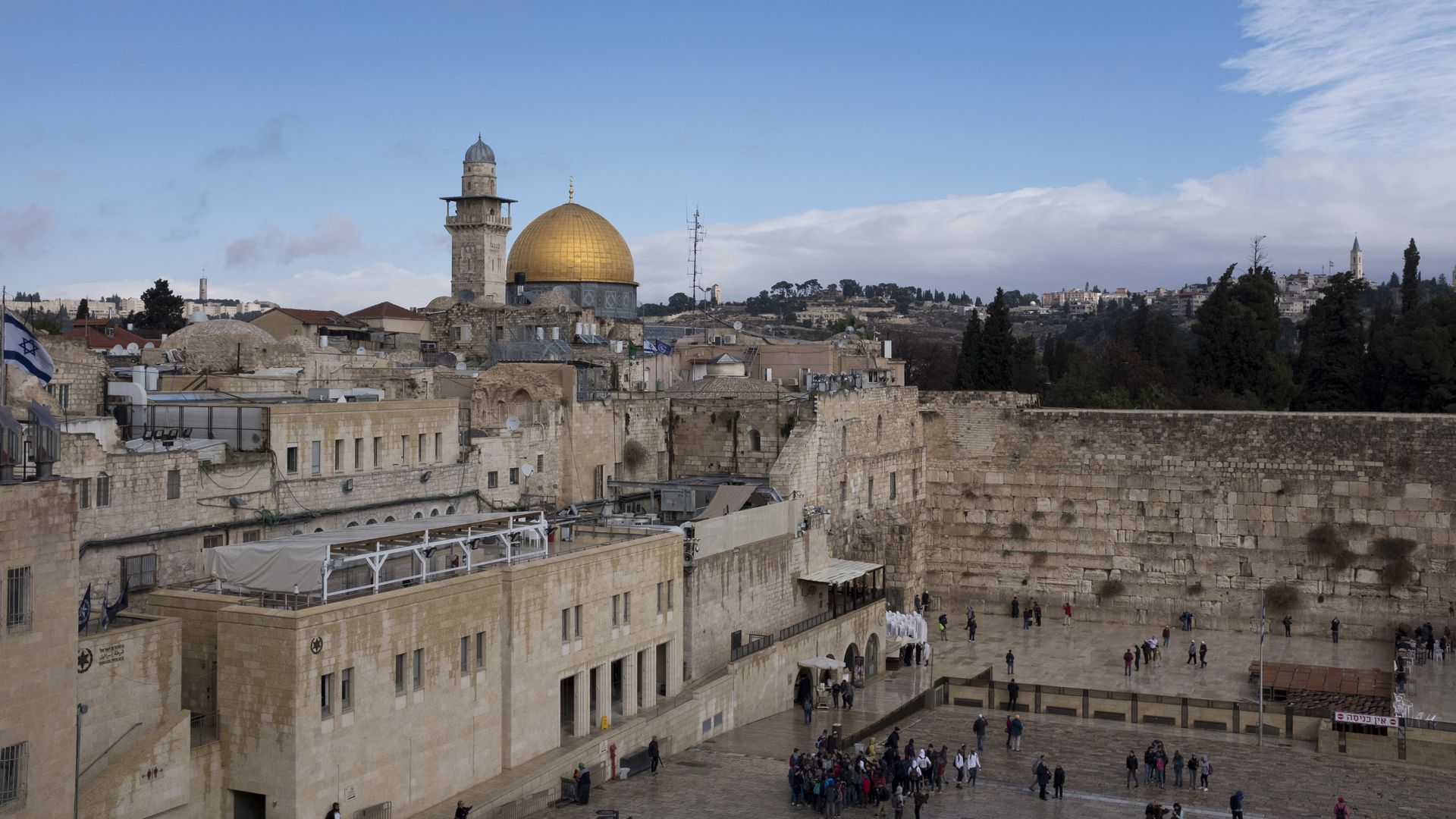 Dome of the Rock and the Western Wall in Jerusalem