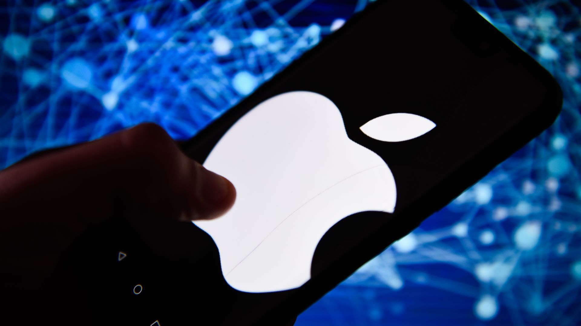 An Apple logo on a phone