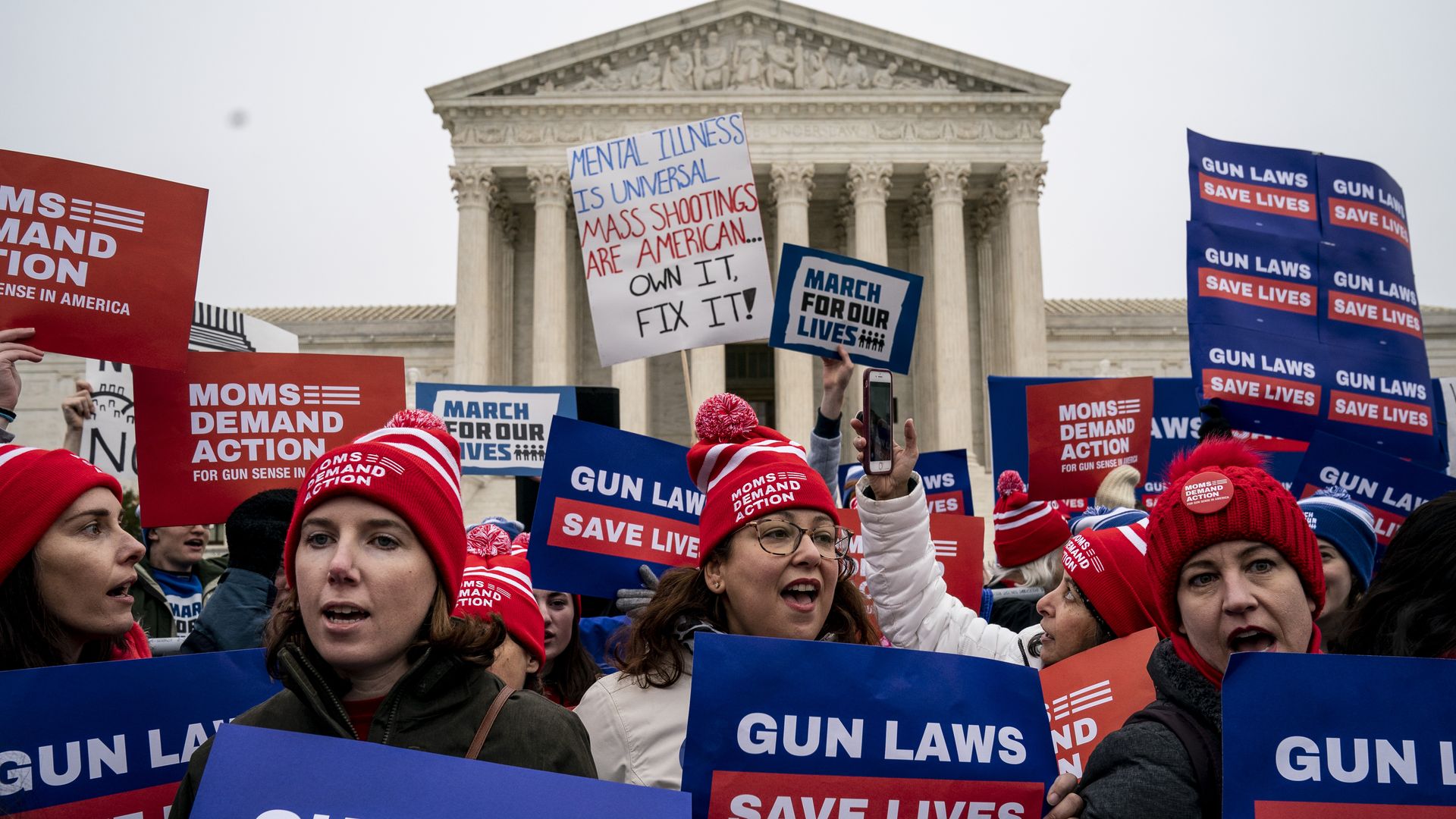 Gun control activists in front of SCOTUS