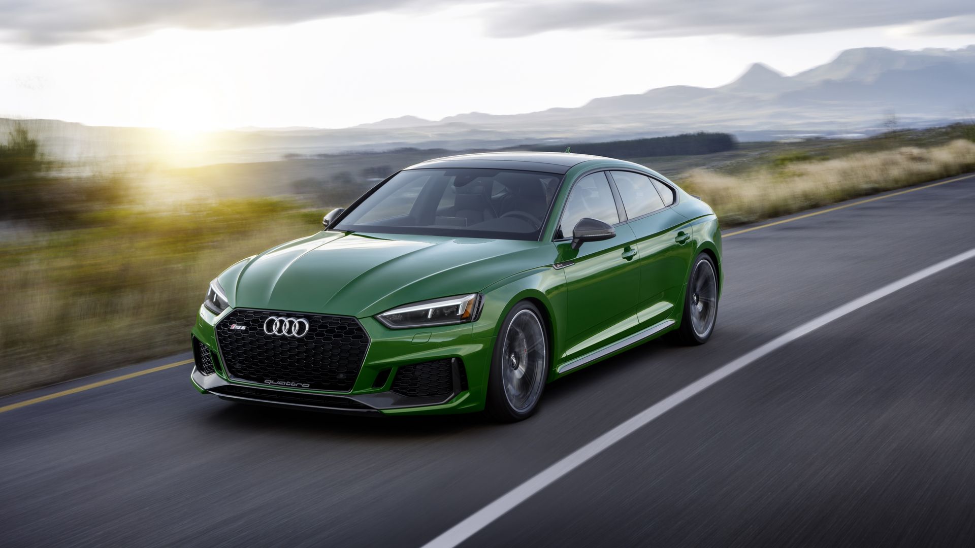 Image of green Audi RS 5 Sportback performance sedan