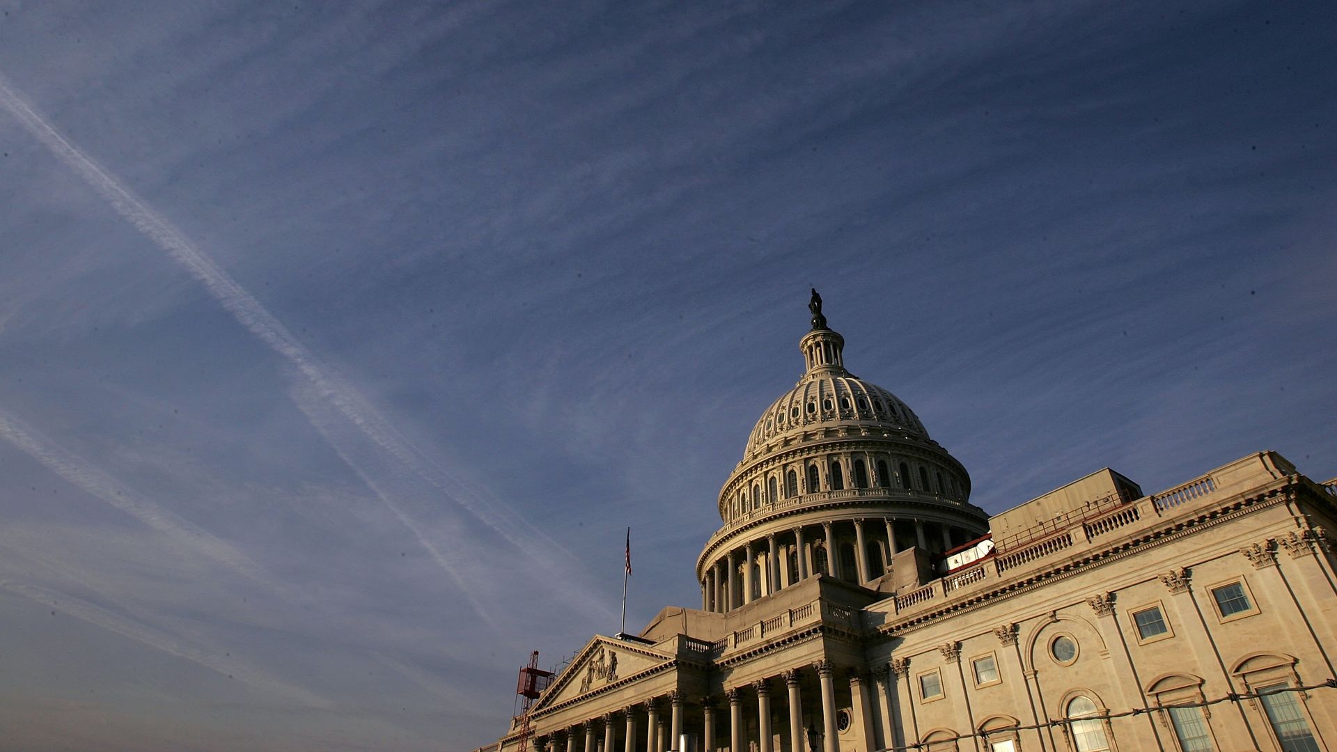 The early morning sun strikes the U.S. Capitol