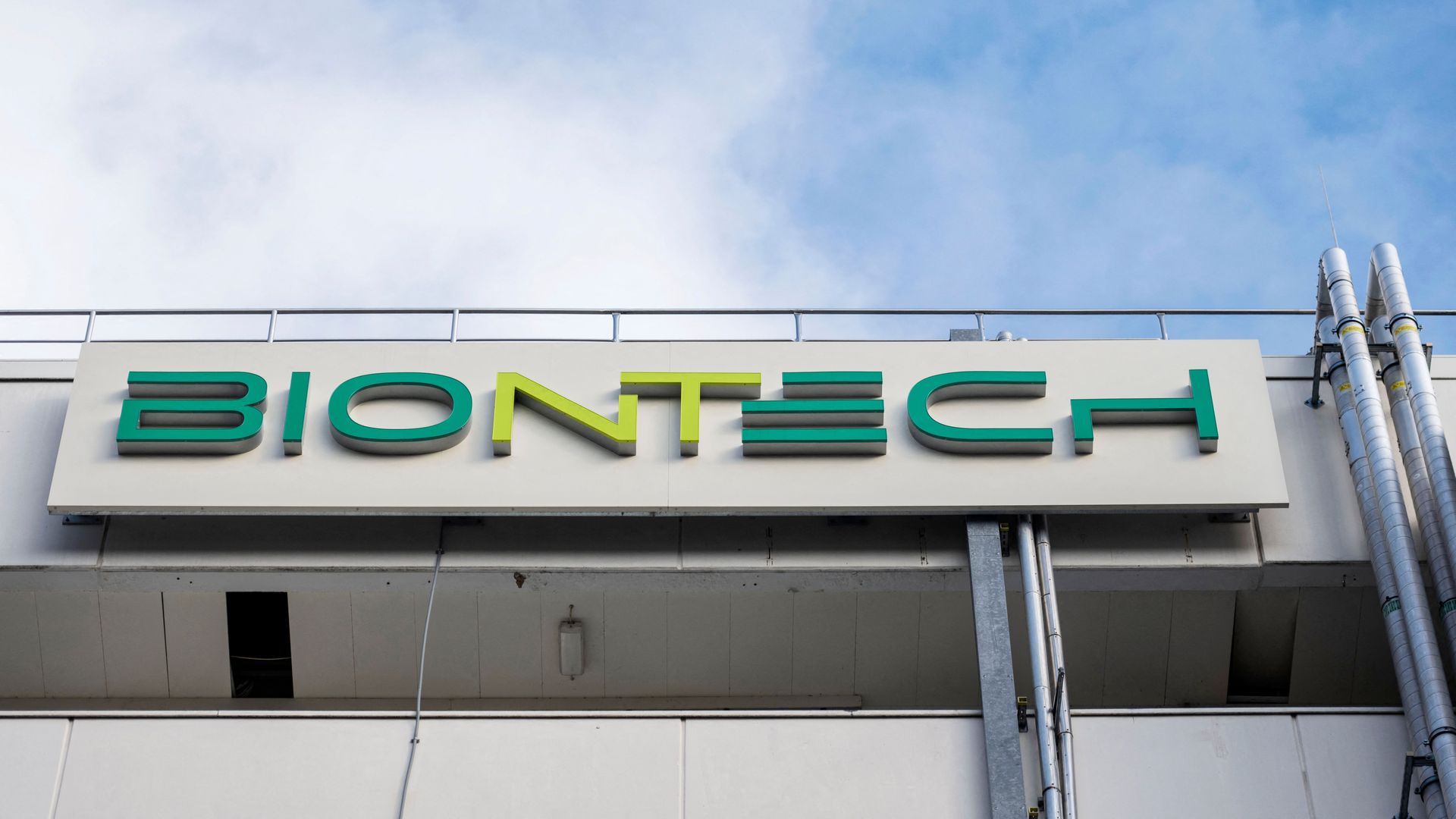 he facade of the new manufacturing site of German company BioNTech for the production of the COVID-19 vaccine in Marburg.