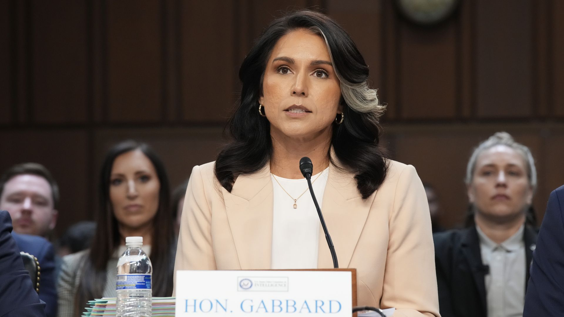 Director of National Intelligence Tulsi Gabbard appears during a Senate Committee on Intelligence Hearing on March 25, 2025 in Washington, DC.