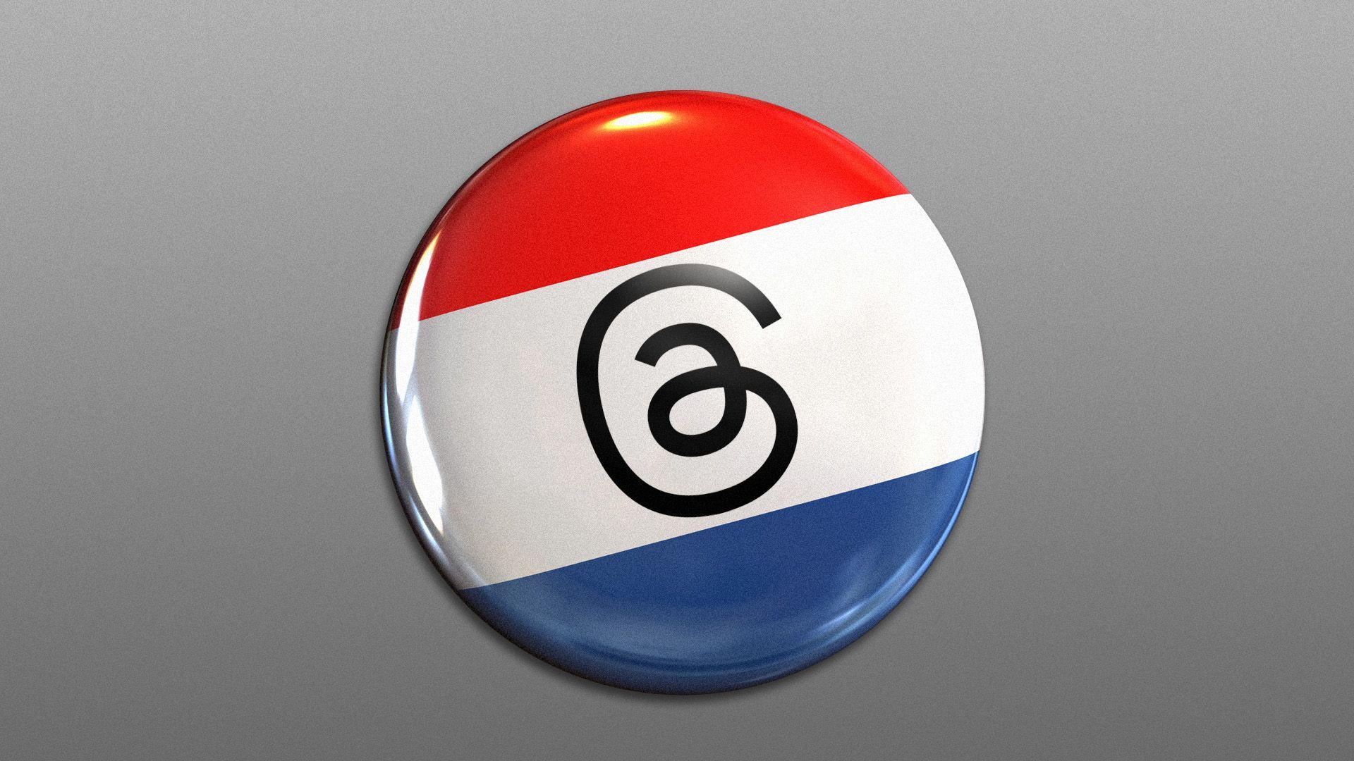 Illustration of an election button with the threads logo