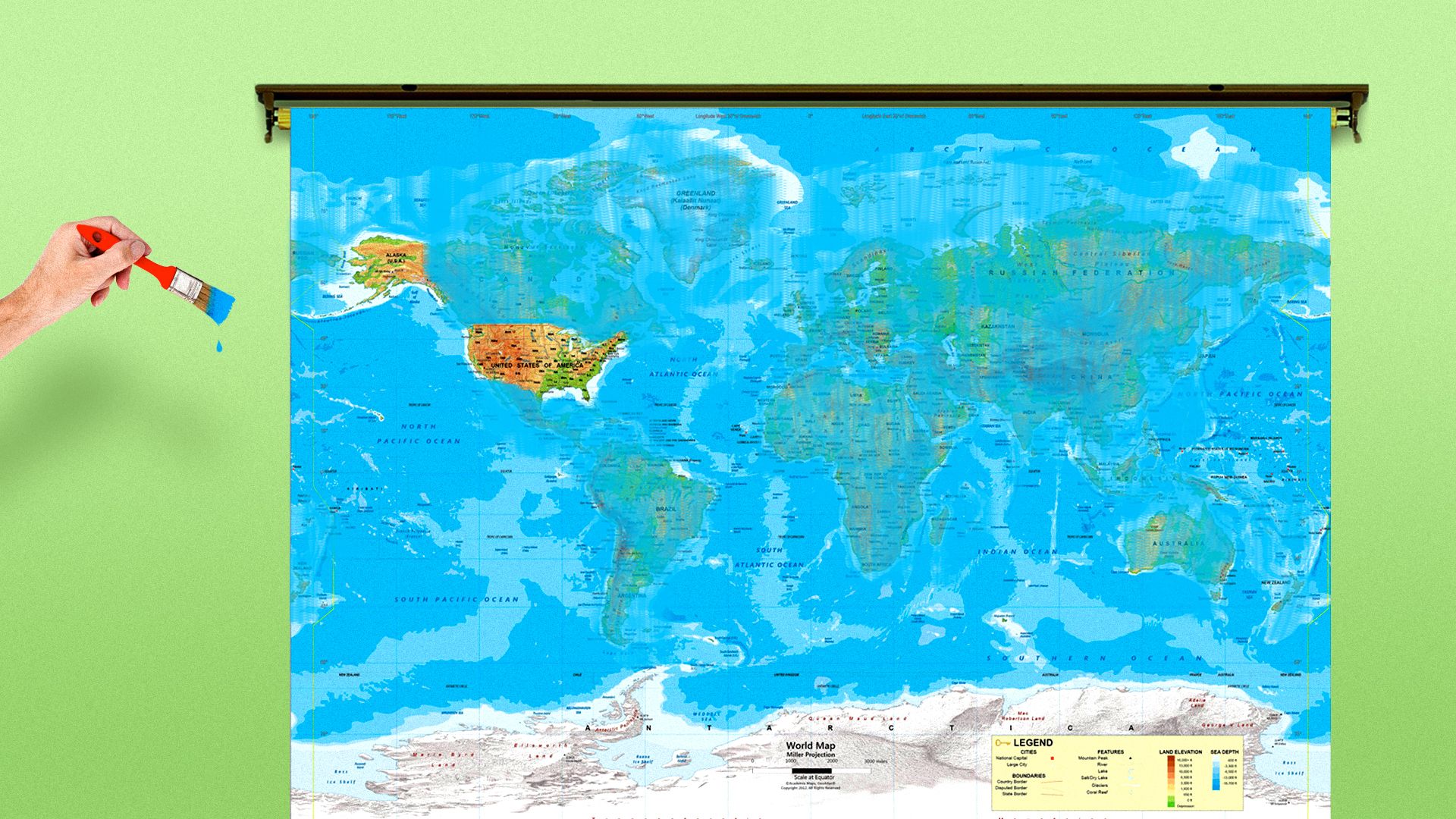 Illustration of the world becoming a little more weird