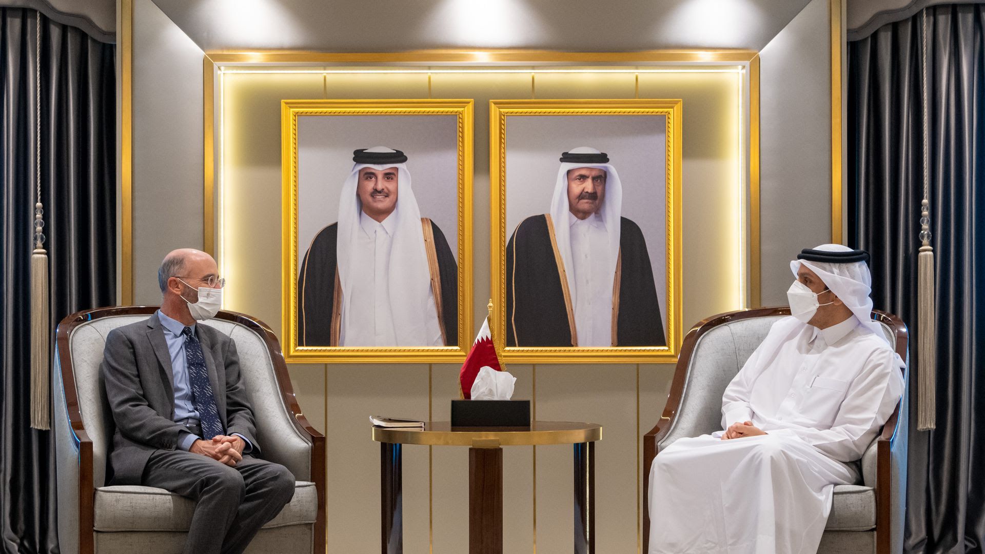 Malley meets Qatari Foreign Minister Mohammed bin Abdulrahman Al Thani. 