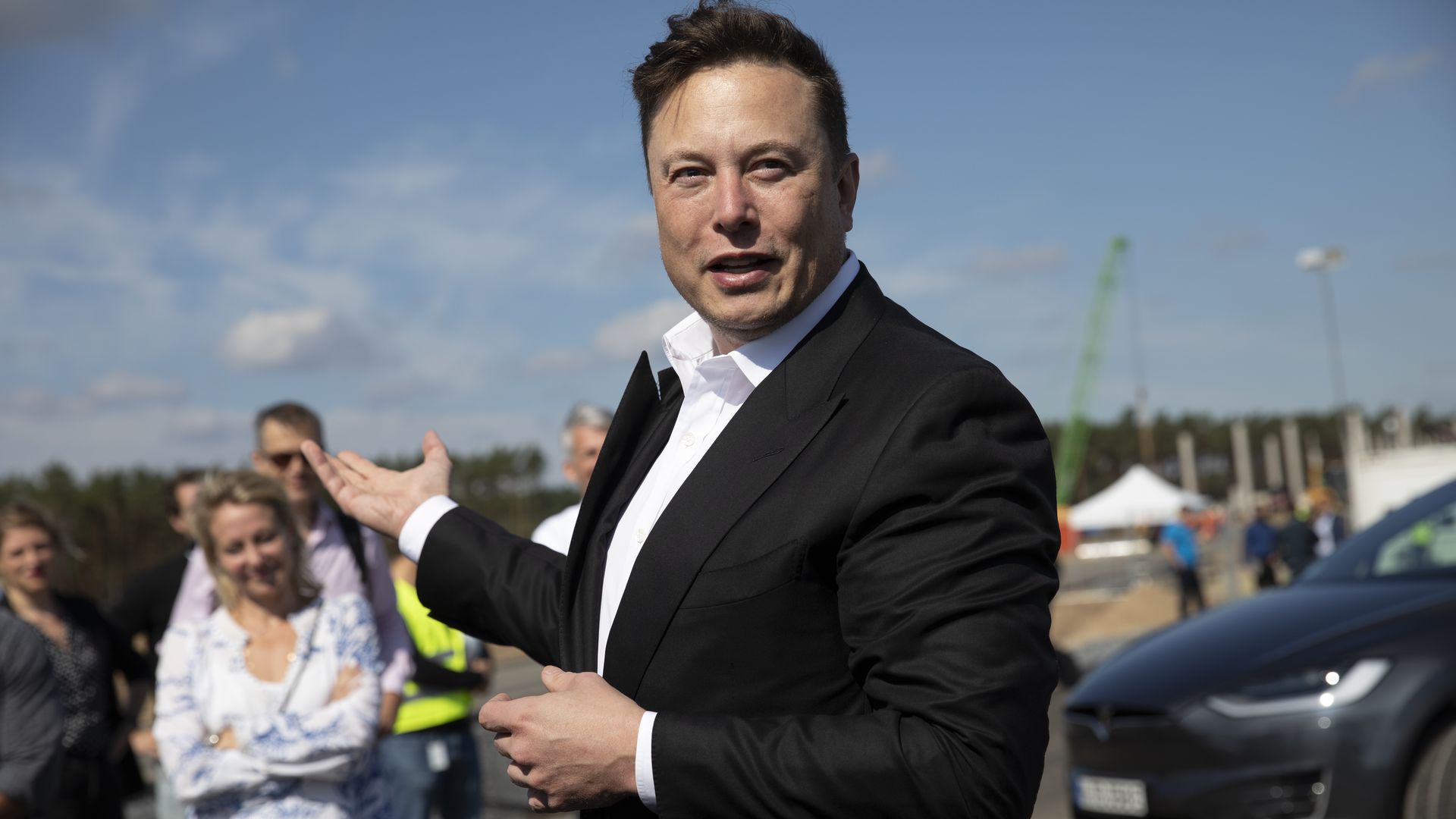 Tesla CEO Elon Musk near Gruenheide, Germany, in September 2020.