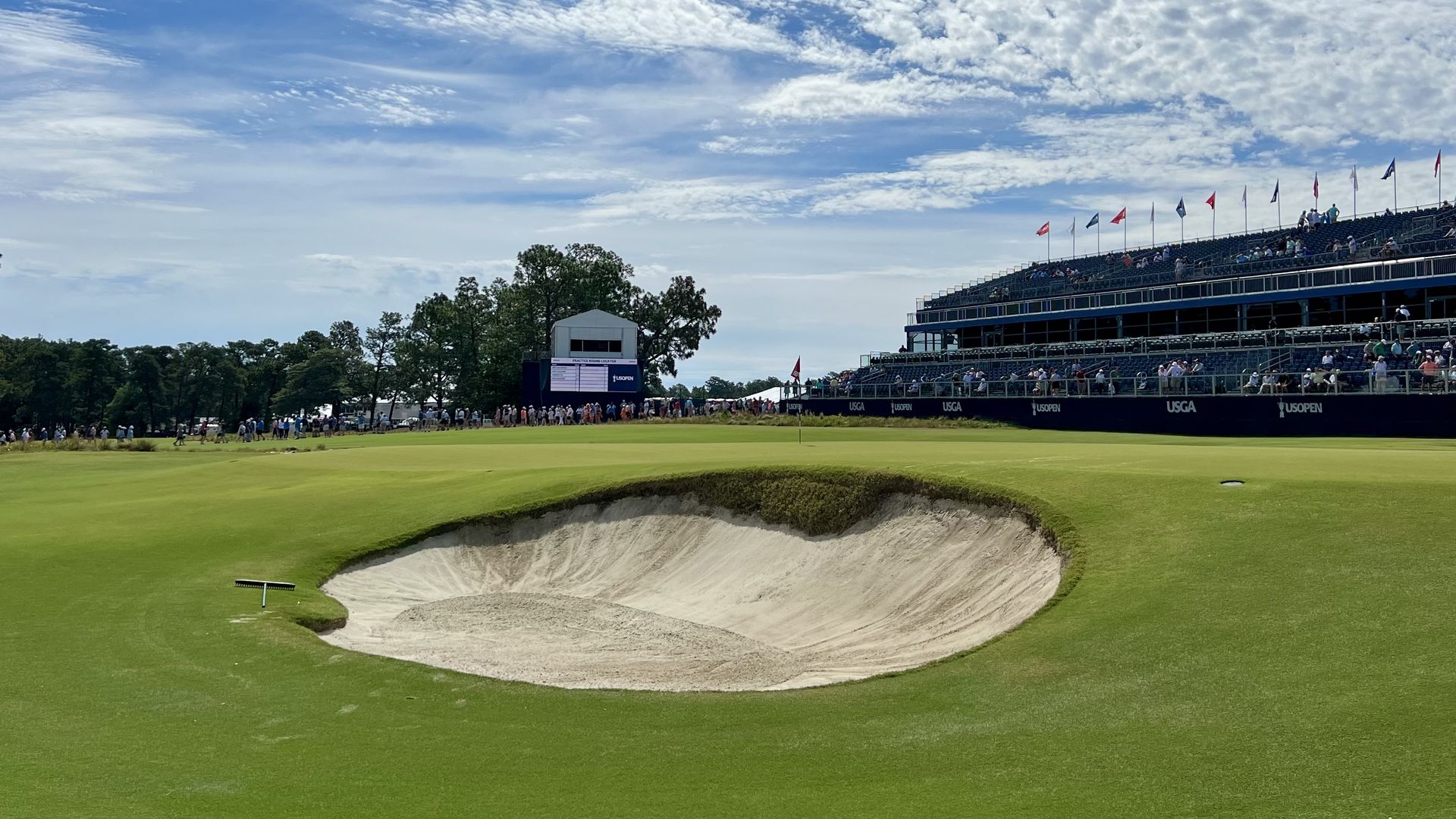 The 18th green at Pinehurst No. 2 ahead of the 2024 US Open