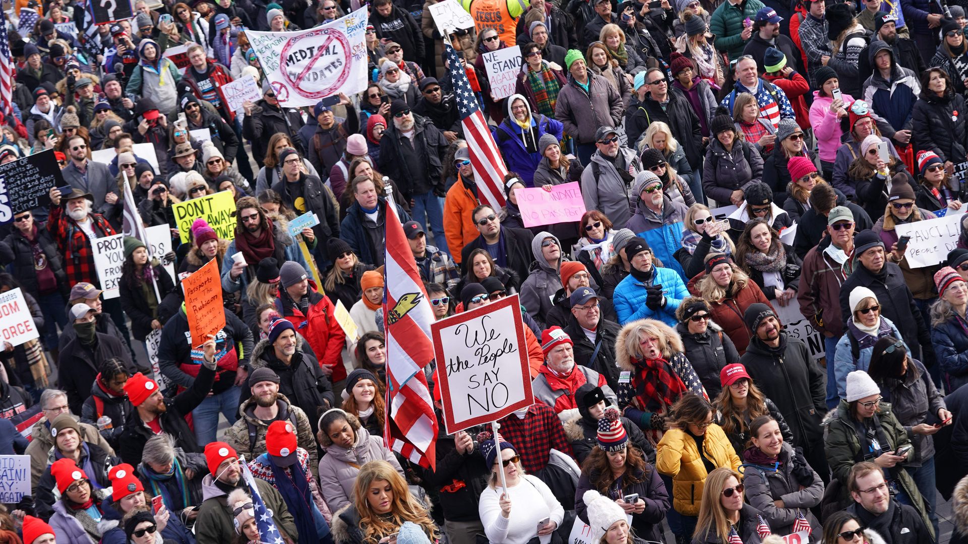 anti-vax mandate protest
