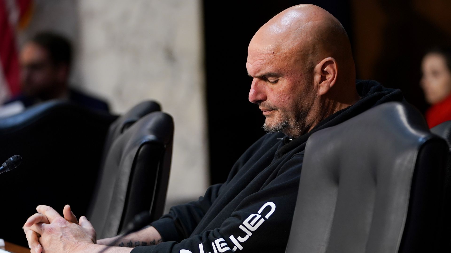 Senator John Fetterman, a Democrat from Pennsylvania, during a Senate Commerce, Science, and Transportation Committee hearing