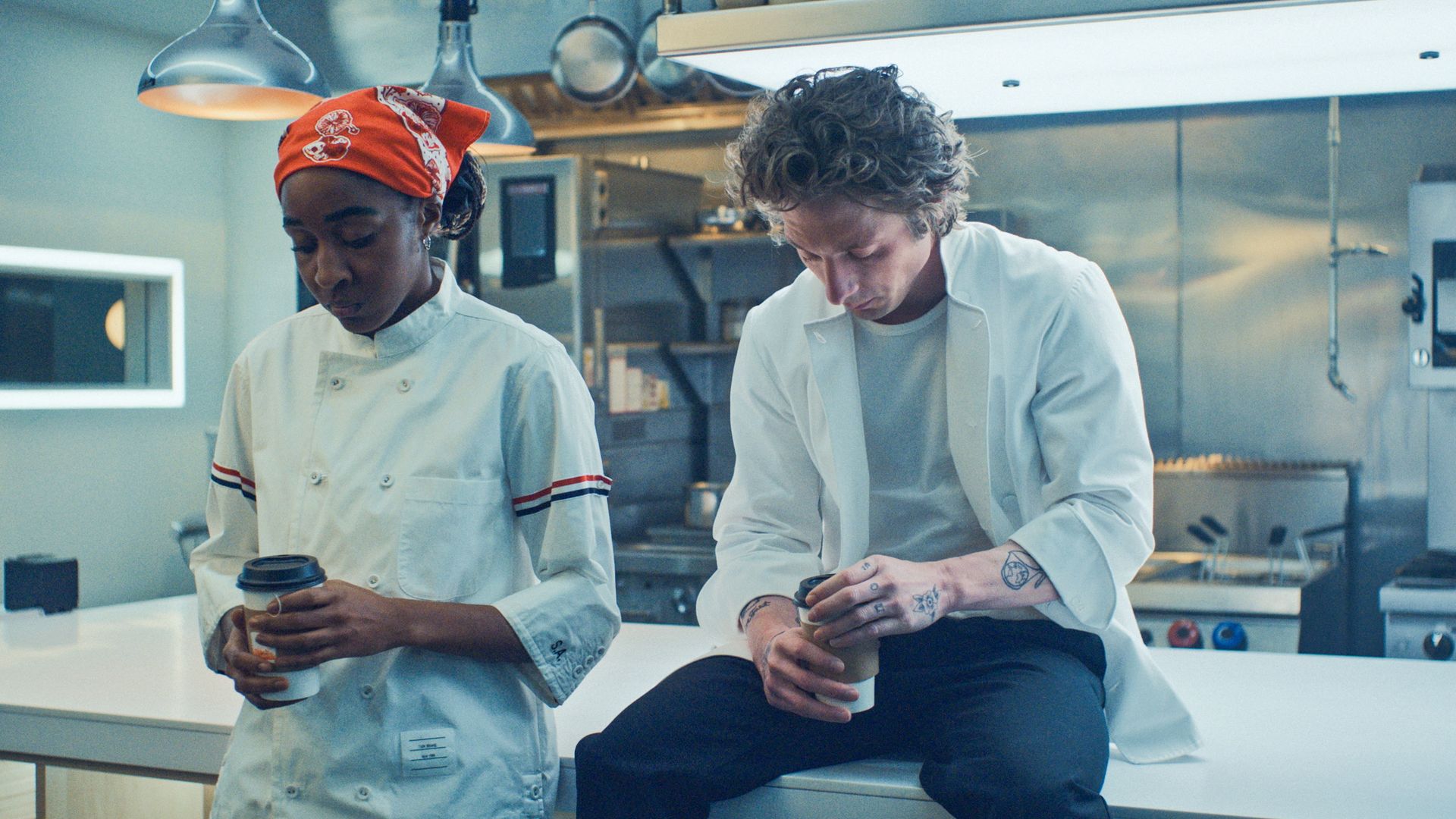 Jeremy Allen White and Ayo Edebiri in "The Bear."