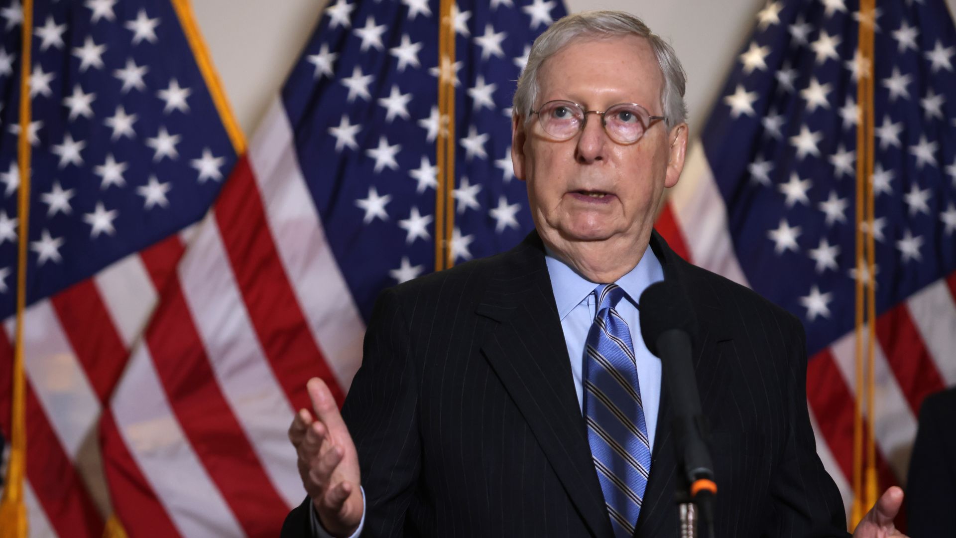 Sen. Mitch McConnell (R-KY) speaks after weekly Senate Republican Policy Luncheon in Washington, DC.  Photo by Alex Wong/Getty Images