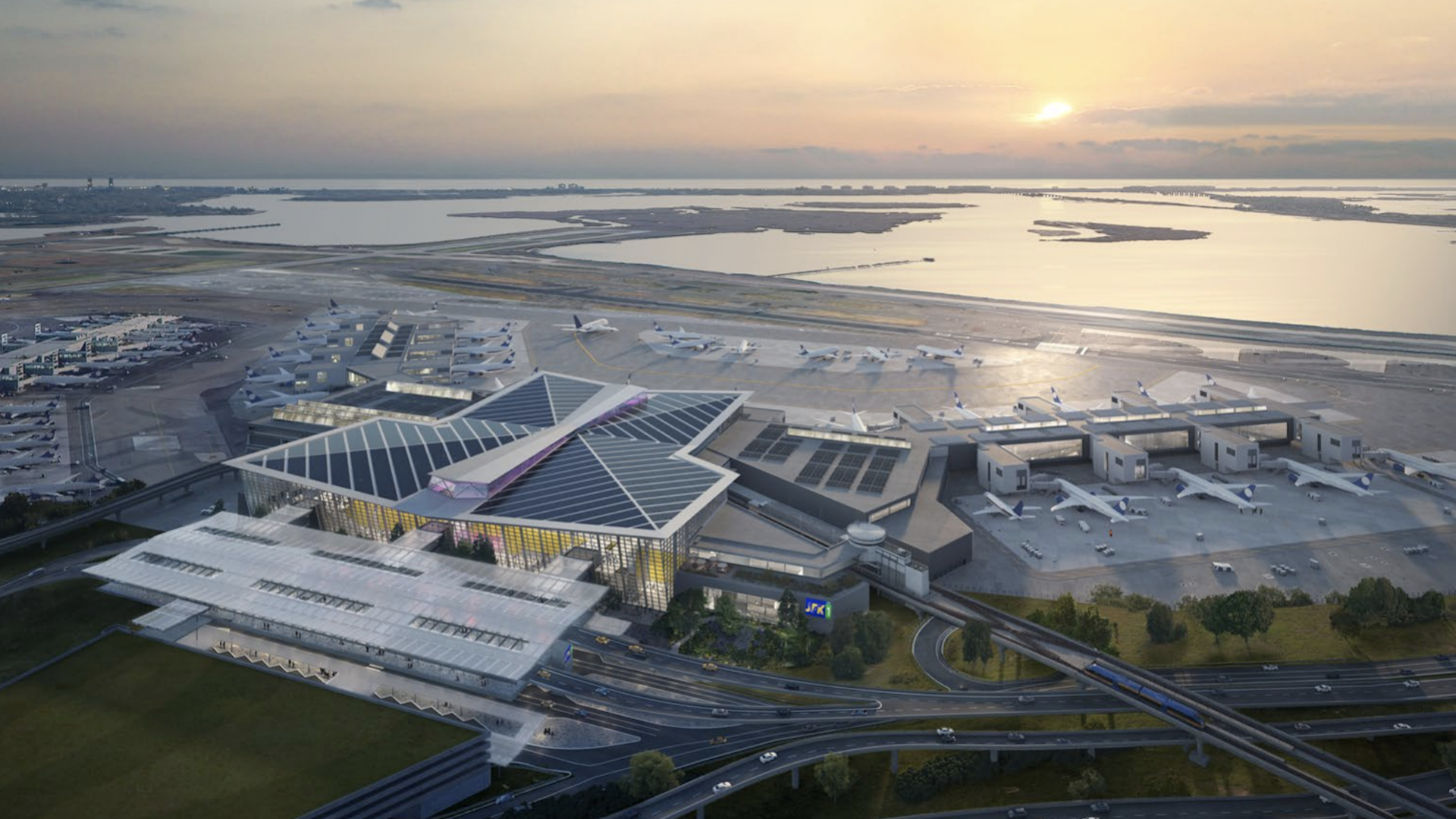 Rendering of the upcoming Terminal 1 building at JFK International Airport.