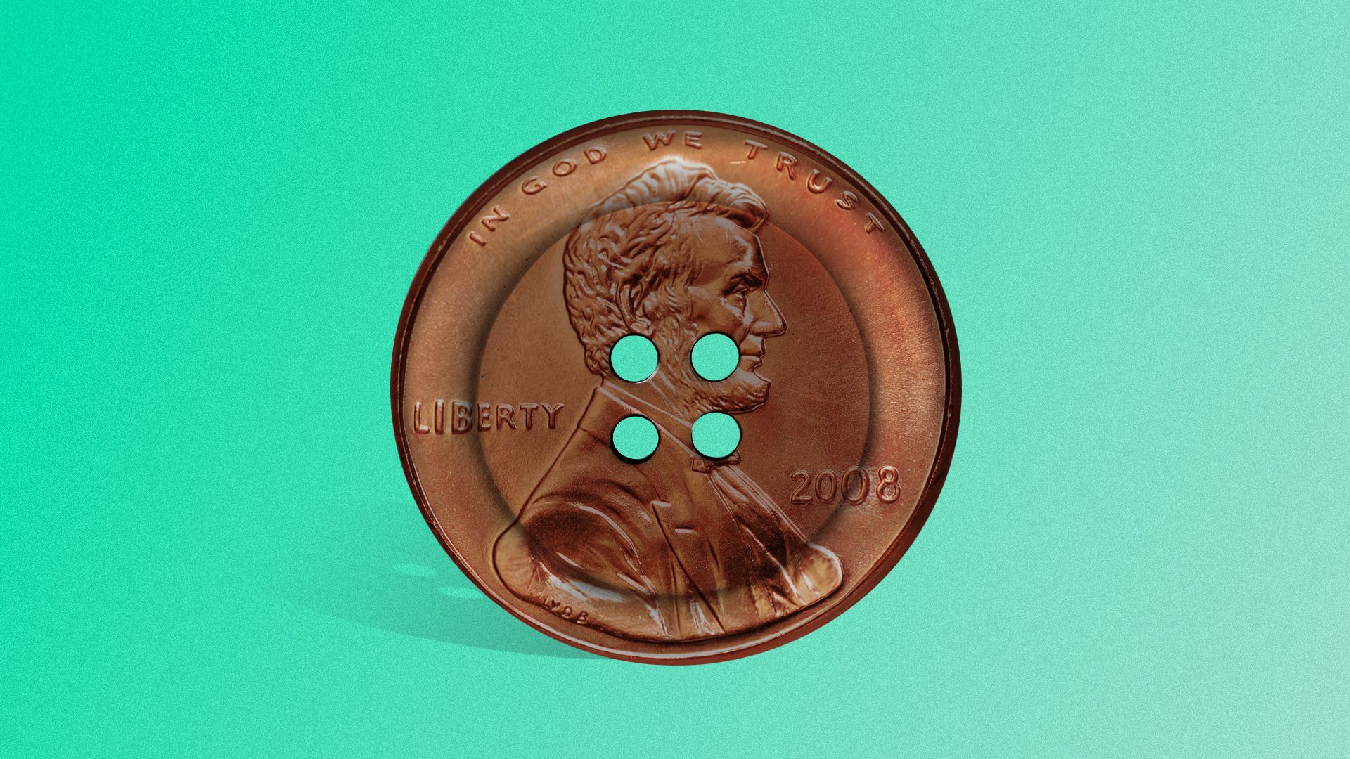 Illustration of a penny as a button.   
