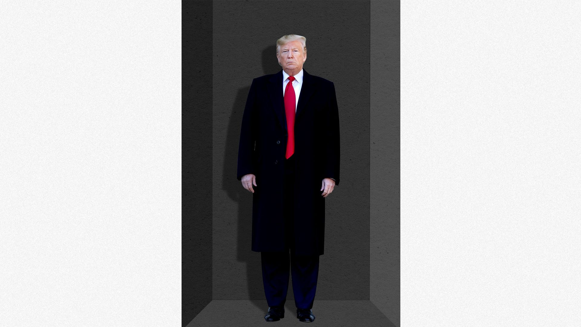 Photo illustration of President Trump in a black box