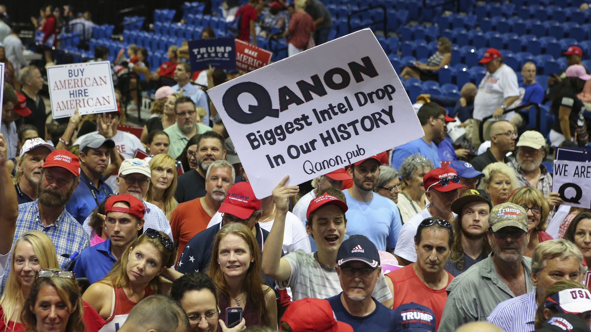 Q Anon protesters.