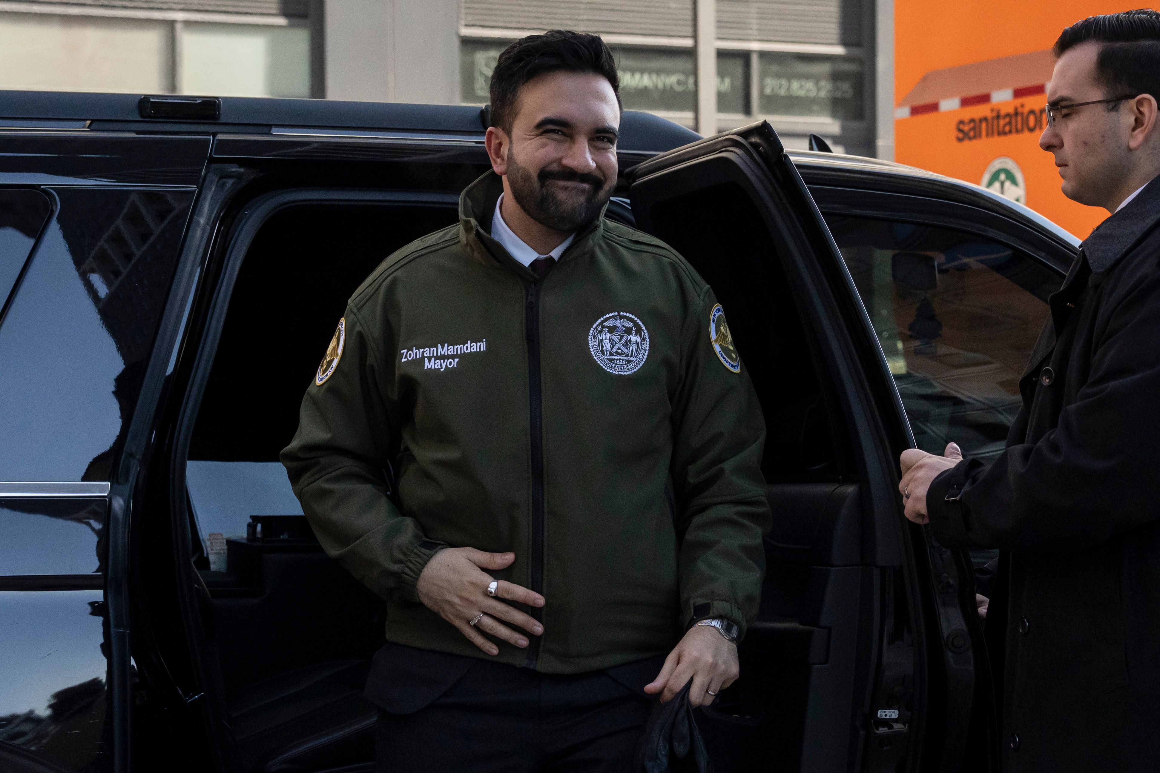          New York City Mayor Zohran Mamdani arrives for a visit of the Department of Sanitation's snow melting operations in New York, Thursday, Jan. 29, 2026. (AP Photo/Yuki Iwamura) 