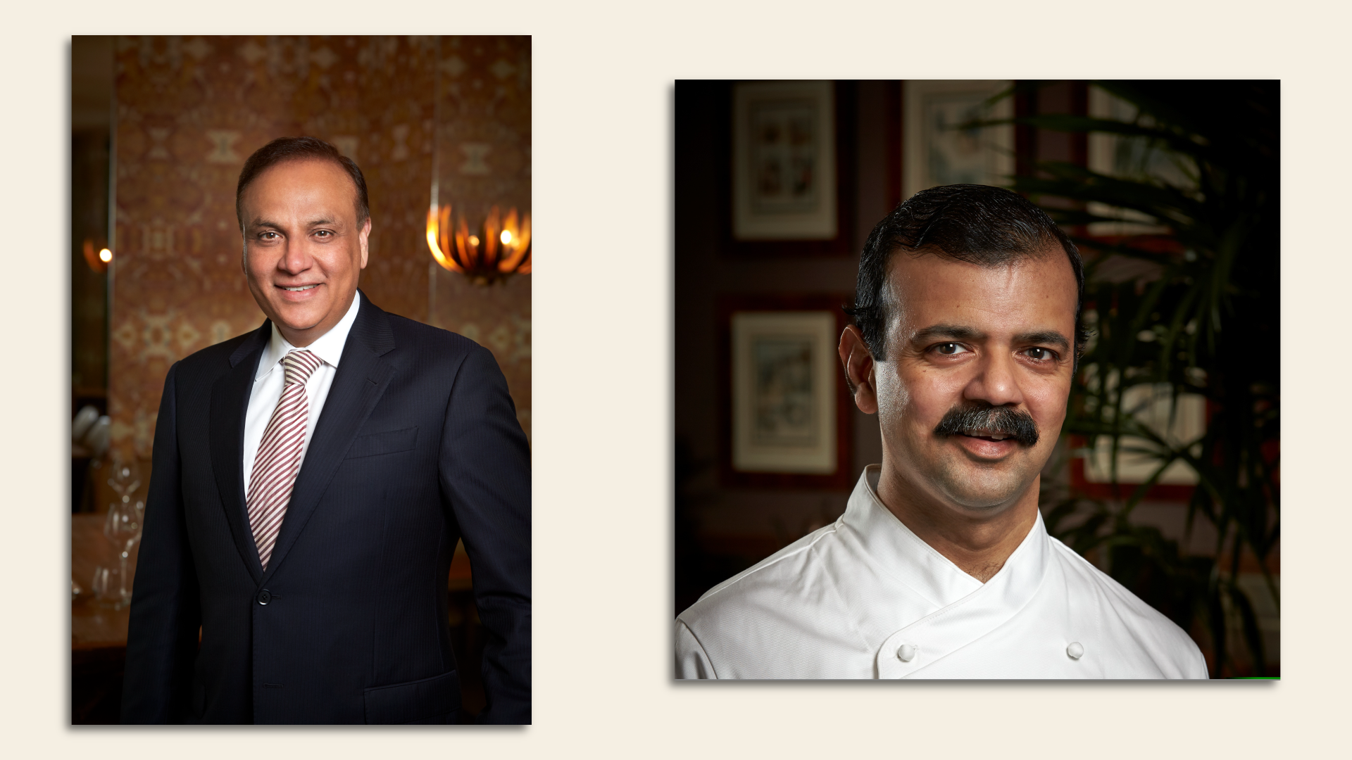 Restaurateur Ashok Bajaj (left) and longtime Bombay Club chef Nilesh Singhvi