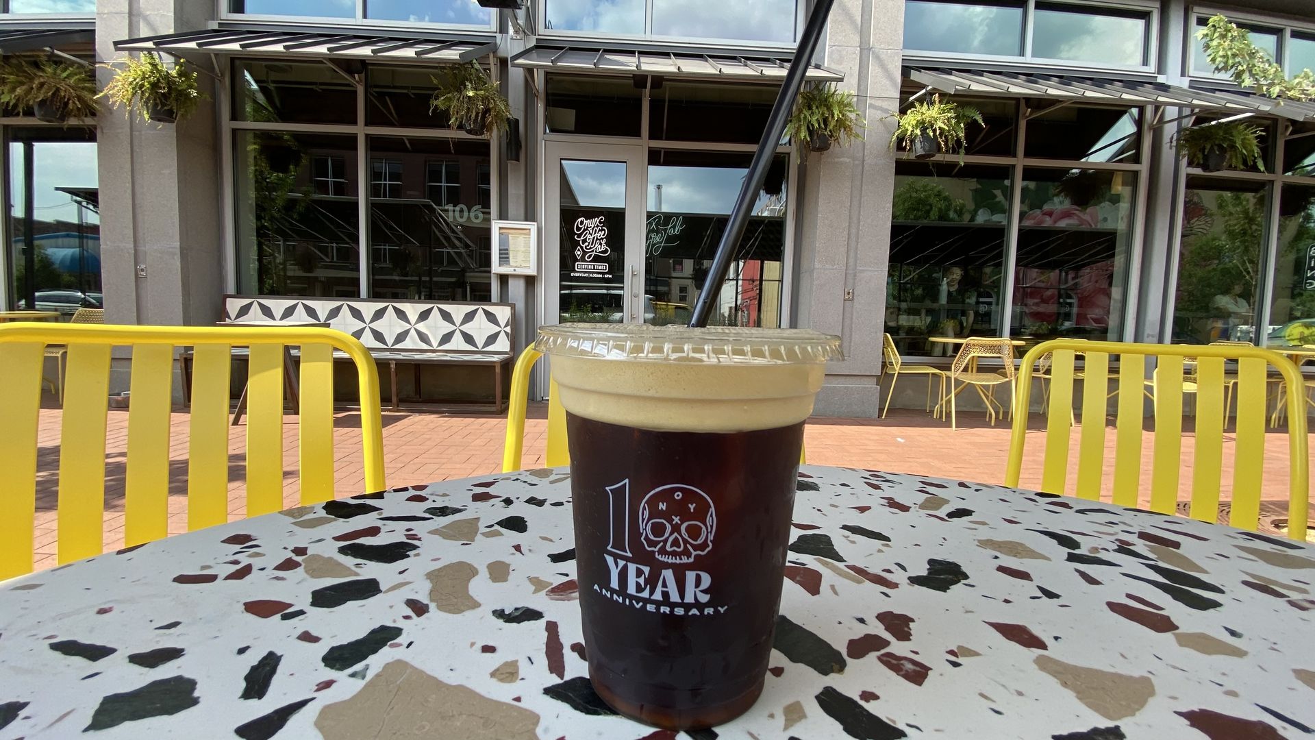 A photo of a cold brew coffee on a table. 