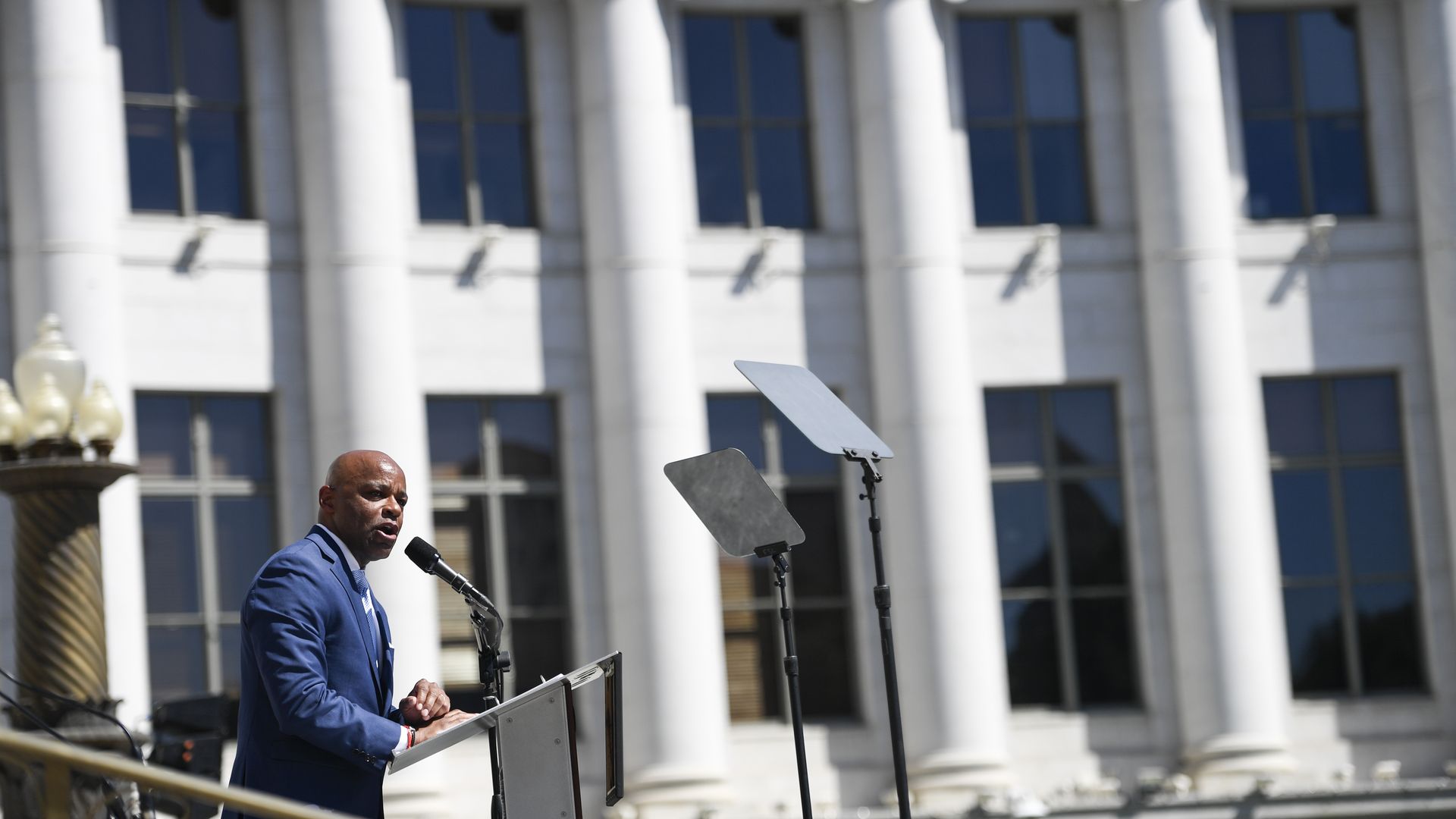 DENVER, CO - JULY 15: Mayor Michael B. Hancock during an inauguration ceremony for Denver's newly elected and re-elected officials on Monday, July 15, 2019. 