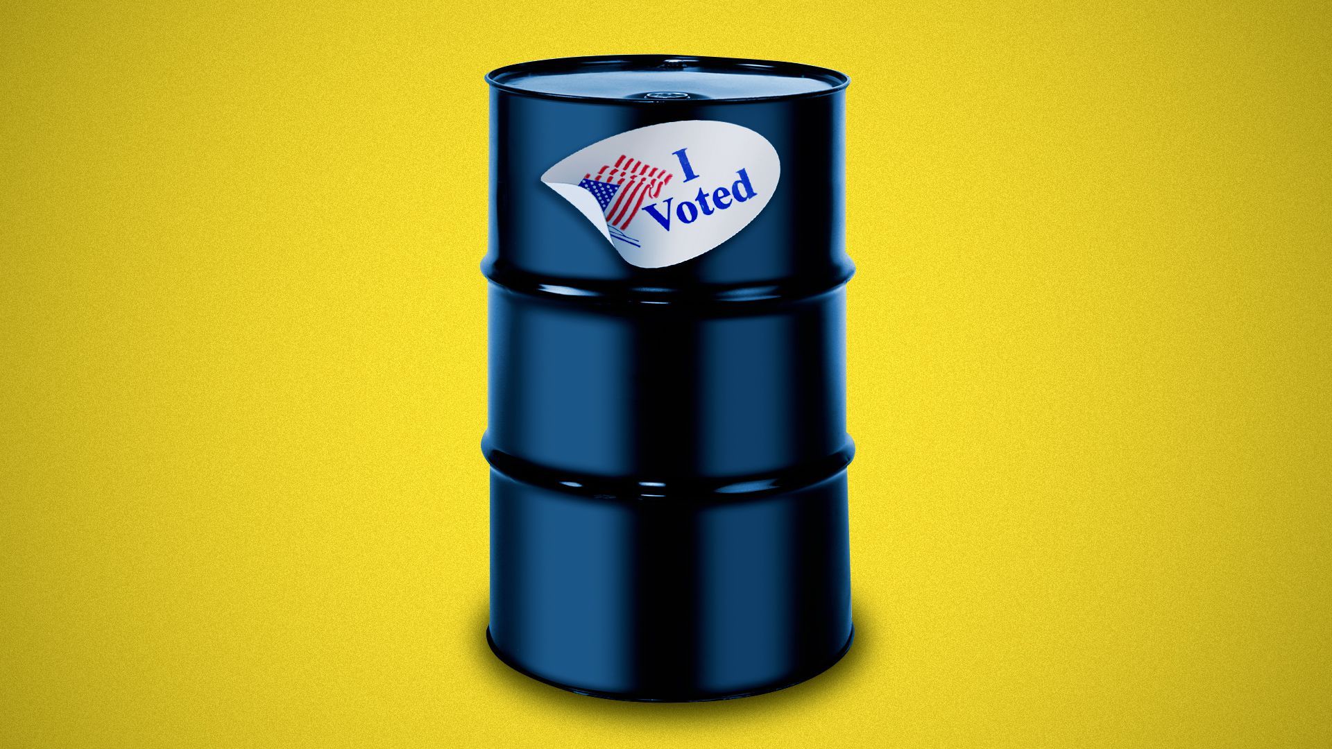 An illustration shows an oil barrel sporting an 