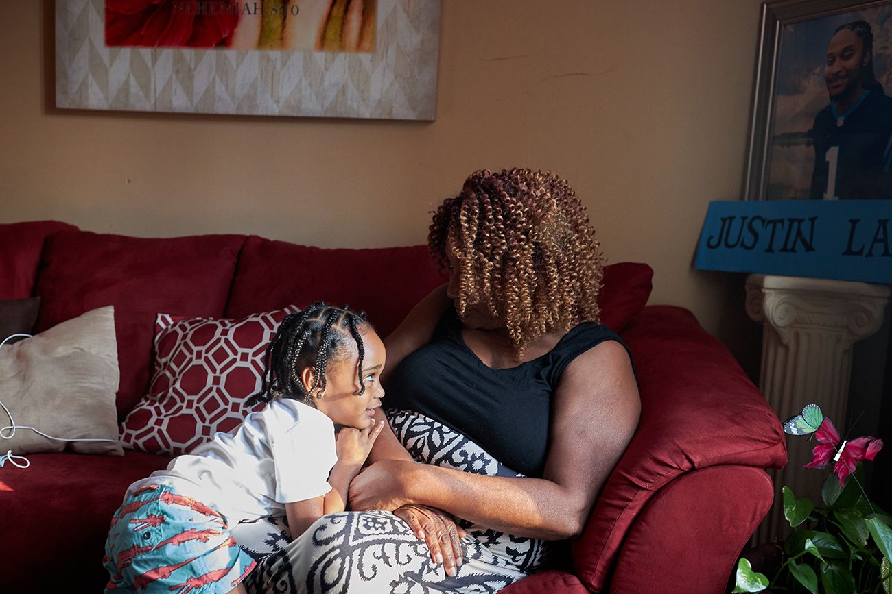 Vivian Carr and her grandson Justin Carr Jr.