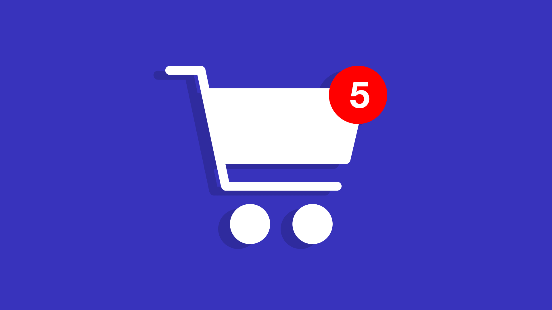 Illustration of online shopping cart with items in it declining