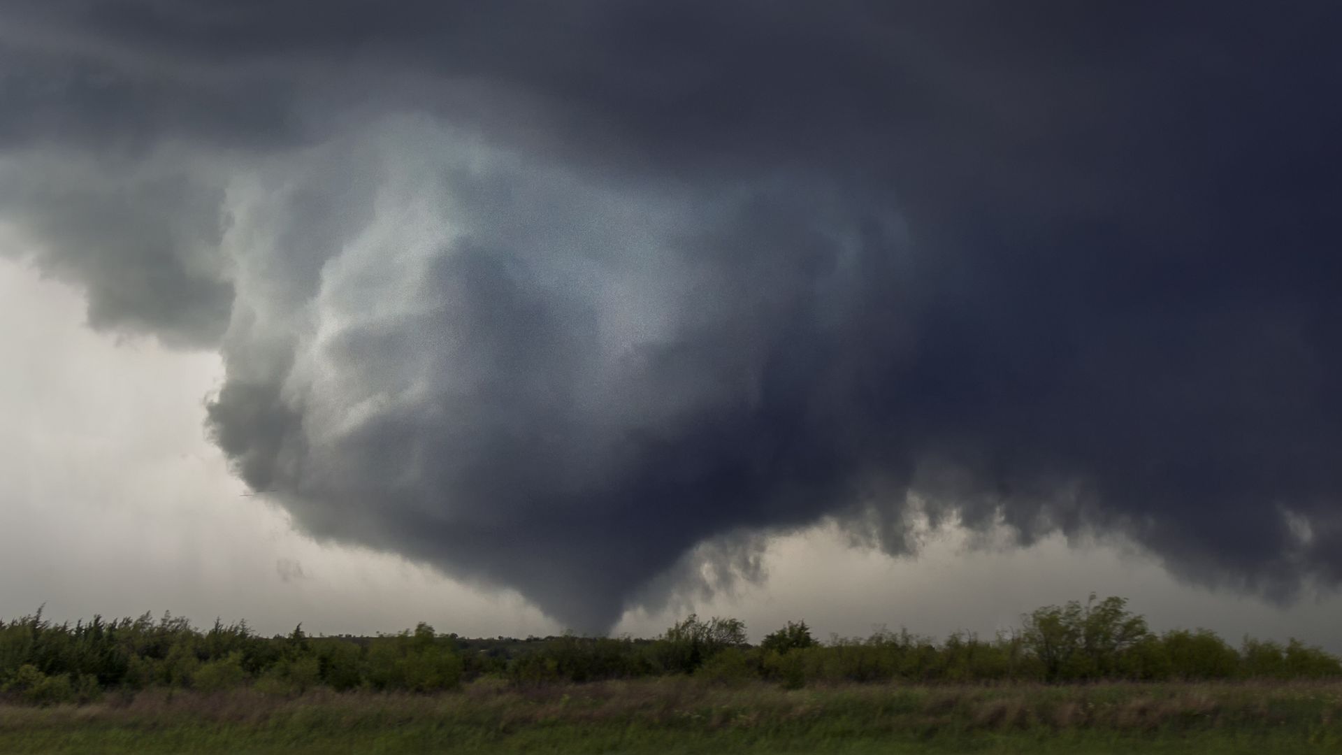 A tornado that hit Oklahoma