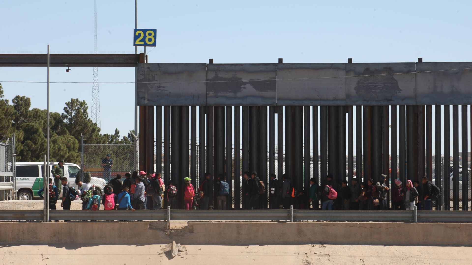 Many groups of Central American migrants were seen, crossing the border, the border patrol said that on average 1,000 migrants cross the border in the city Juarez the Paso Texas on April 22.