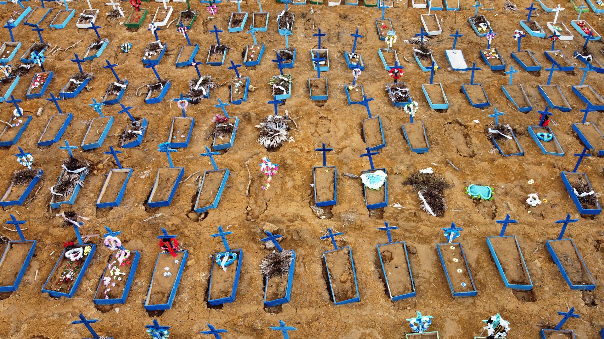 This is a birds-eye view of a cemetery