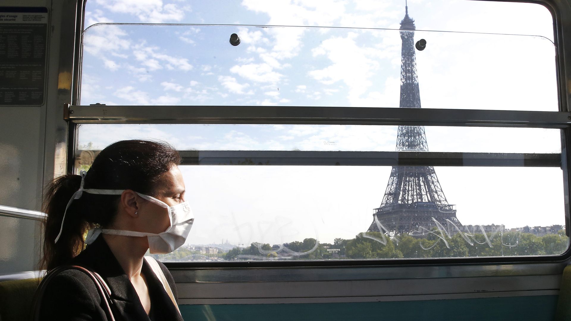 A person riding transit in Paris.