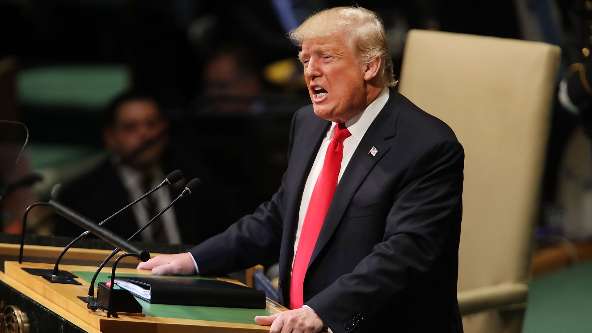President Donald Trump addresses the 73rd United Nations (U.N.) General Assembly on September 25, 2018 in New York City.